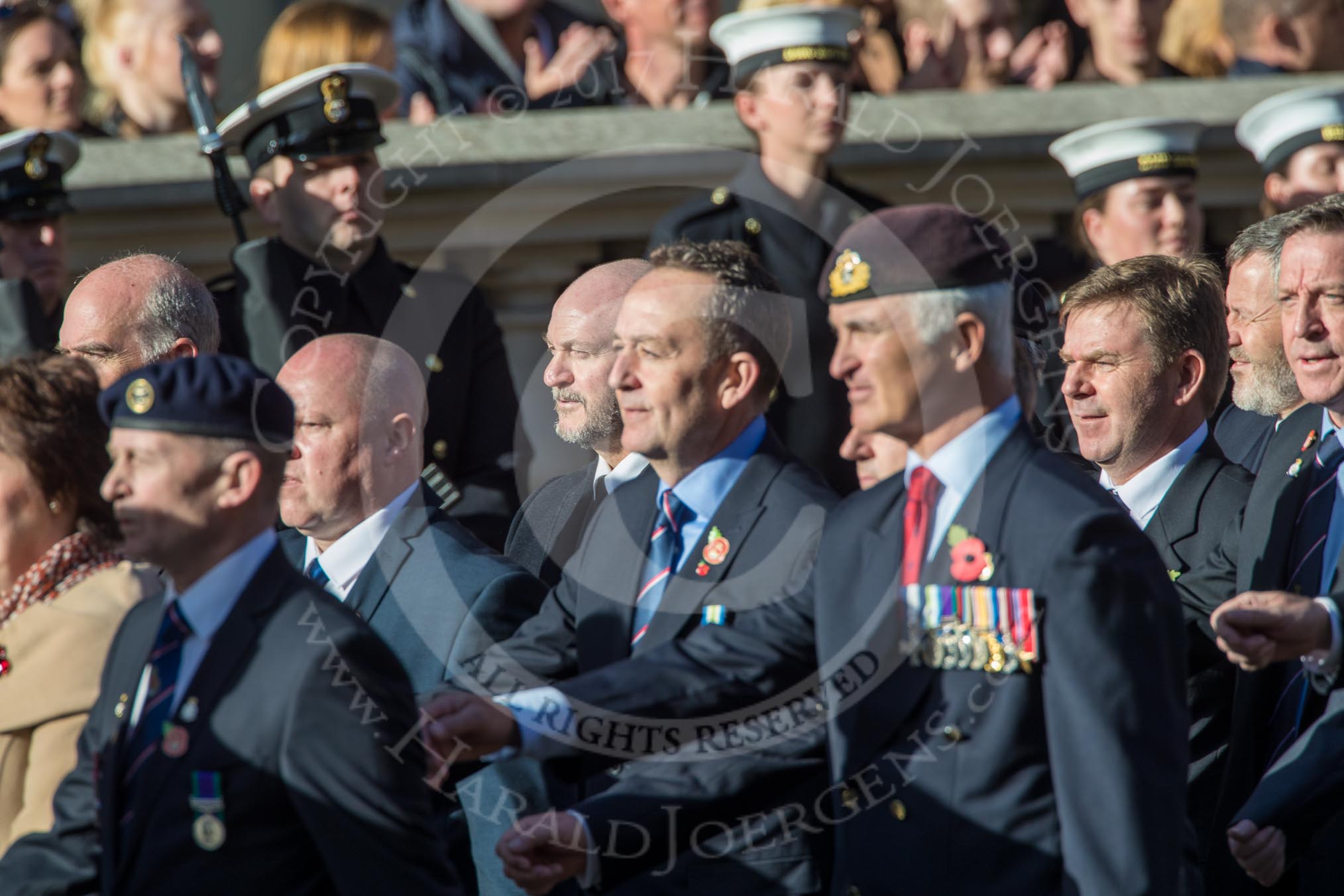 HMS Argonaut Association  (Group E19, 29 members) during the Royal British Legion March Past on Remembrance Sunday at the Cenotaph, Whitehall, Westminster, London, 11 November 2018, 11:44.