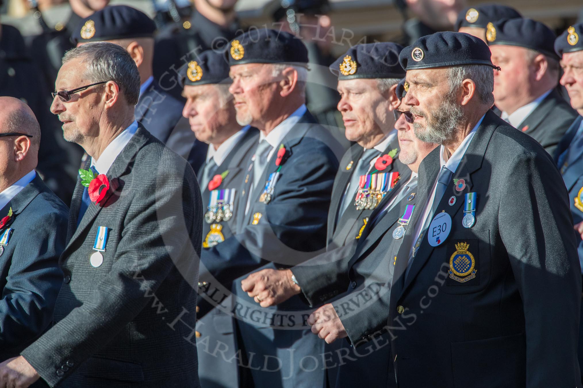 Type 42 Association   (Group E30, 47 members) during the Royal British Legion March Past on Remembrance Sunday at the Cenotaph, Whitehall, Westminster, London, 11 November 2018, 11:45.