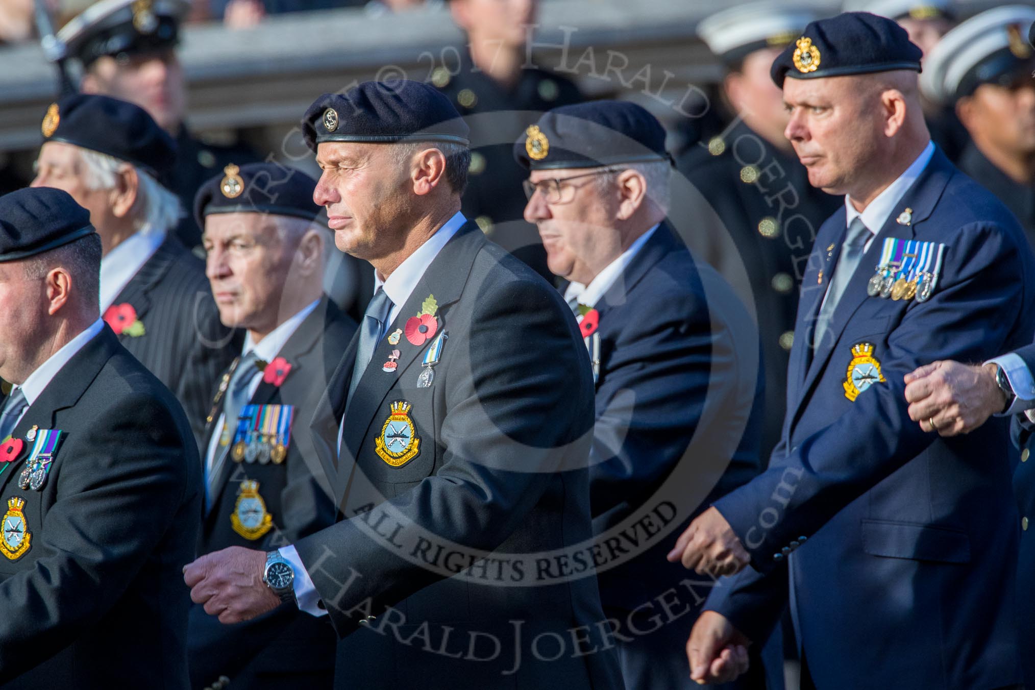 Type 42 Association   (Group E30, 47 members) during the Royal British Legion March Past on Remembrance Sunday at the Cenotaph, Whitehall, Westminster, London, 11 November 2018, 11:45.