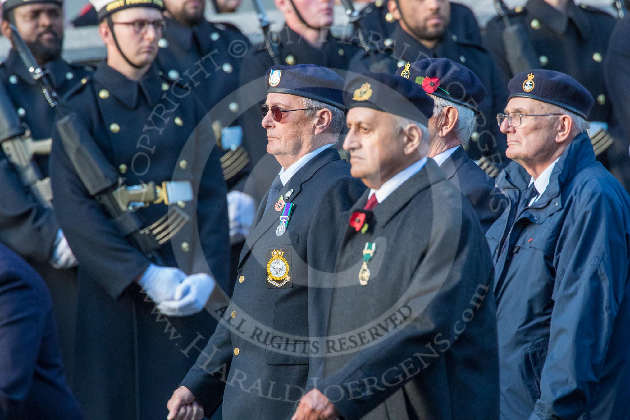 TON Class Association  (Group E31, 23 members) during the Royal British Legion March Past on Remembrance Sunday at the Cenotaph, Whitehall, Westminster, London, 11 November 2018, 11:45.