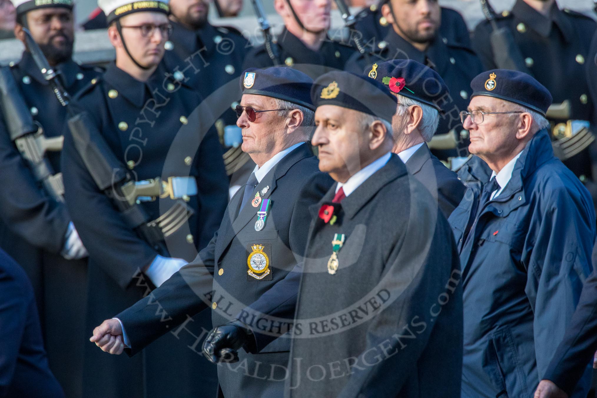 TON Class Association  (Group E31, 23 members) during the Royal British Legion March Past on Remembrance Sunday at the Cenotaph, Whitehall, Westminster, London, 11 November 2018, 11:45.