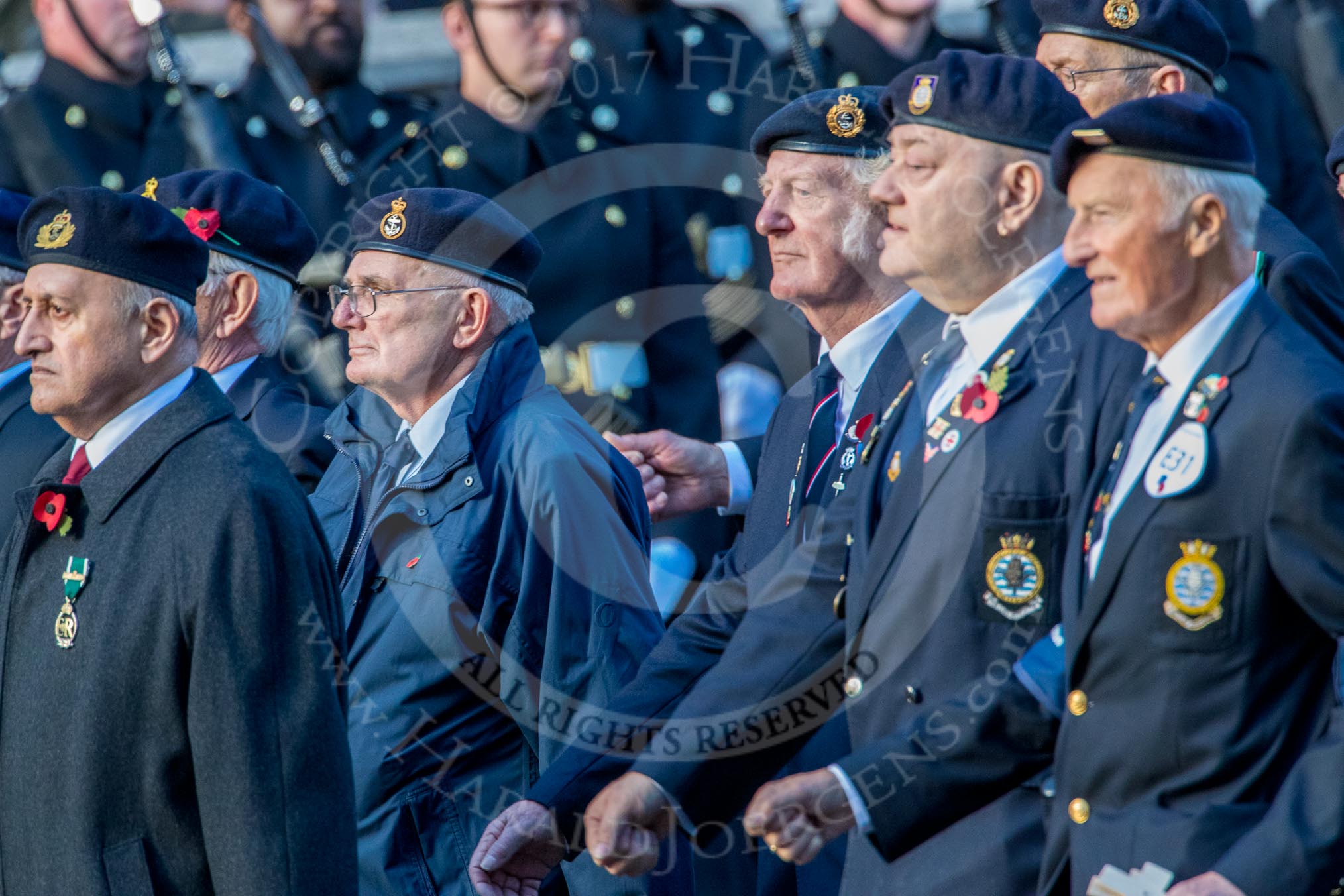 TON Class Association  (Group E31, 23 members) during the Royal British Legion March Past on Remembrance Sunday at the Cenotaph, Whitehall, Westminster, London, 11 November 2018, 11:45.