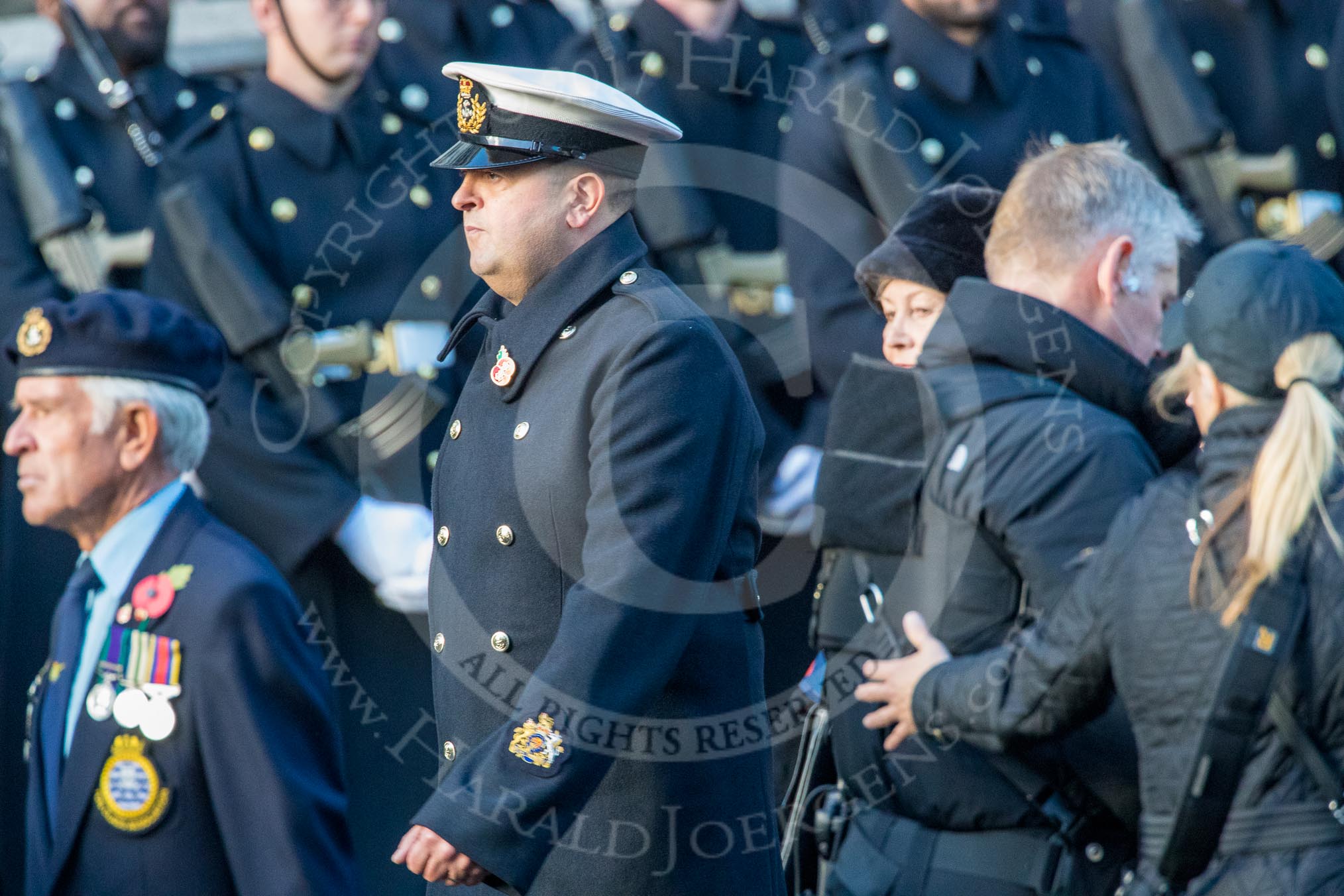 Queen Alexandra's Royal Naval Nursing Service Association  (Group E32, 32 members) during the Royal British Legion March Past on Remembrance Sunday at the Cenotaph, Whitehall, Westminster, London, 11 November 2018, 11:45.