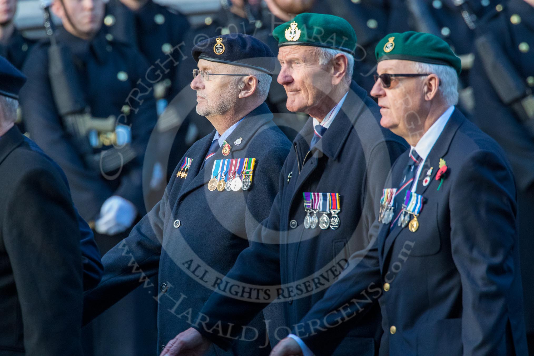 Royal Naval Medical Branch Ratings and Sick Berth Staff Association   (Group E35, 24 members) during the Royal British Legion March Past on Remembrance Sunday at the Cenotaph, Whitehall, Westminster, London, 11 November 2018, 11:45.