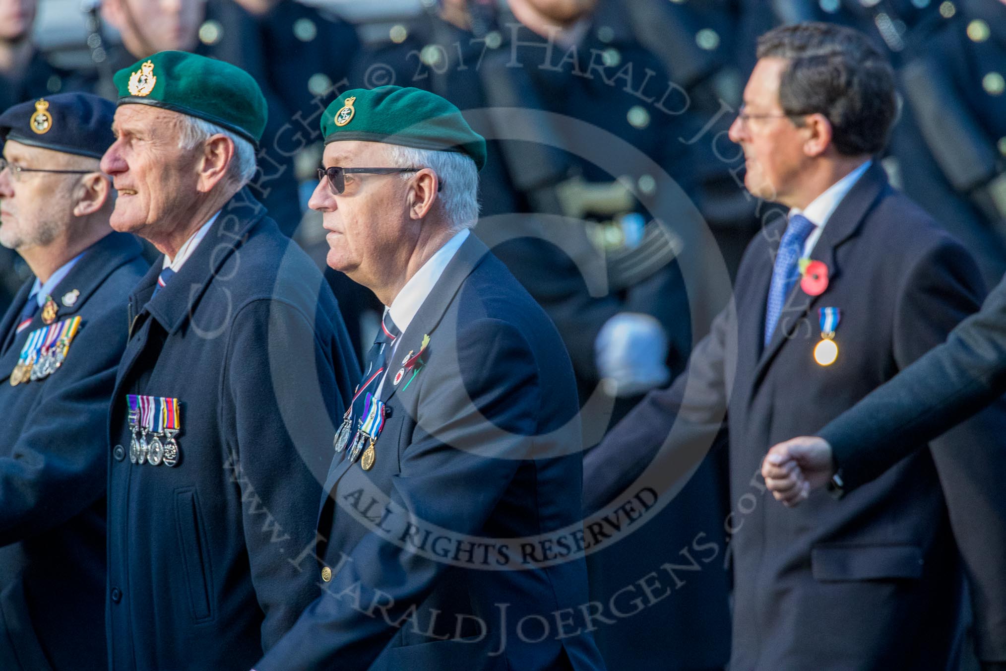 Royal Naval Medical Branch Ratings and Sick Berth Staff Association   (Group E35, 24 members) during the Royal British Legion March Past on Remembrance Sunday at the Cenotaph, Whitehall, Westminster, London, 11 November 2018, 11:45.