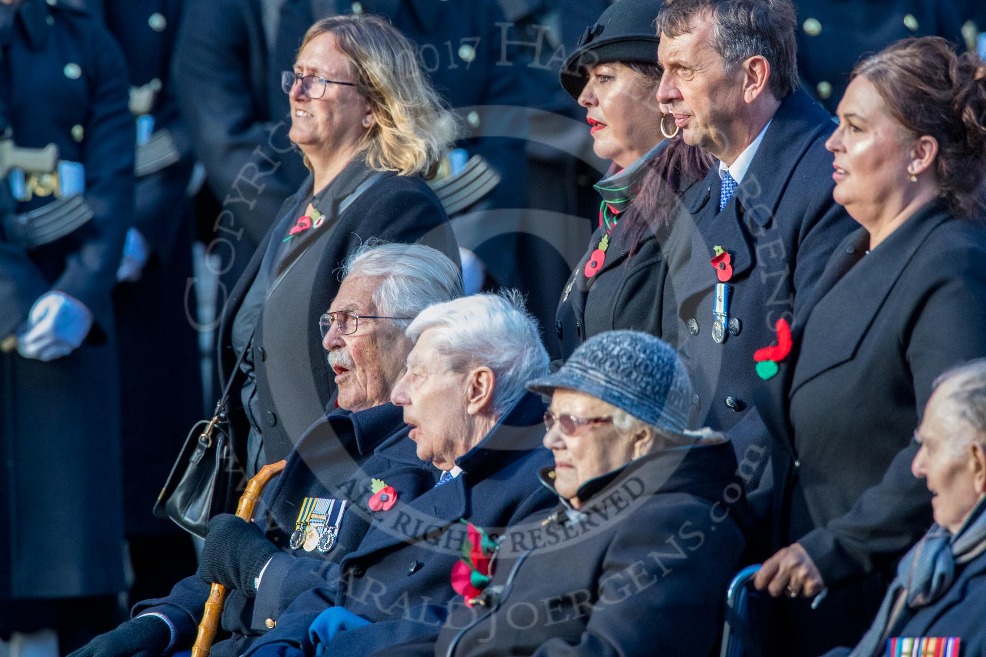 The Royal Naval Benevolent Trust (Group E36, 12 members) during the Royal British Legion March Past on Remembrance Sunday at the Cenotaph, Whitehall, Westminster, London, 11 November 2018, 11:46.