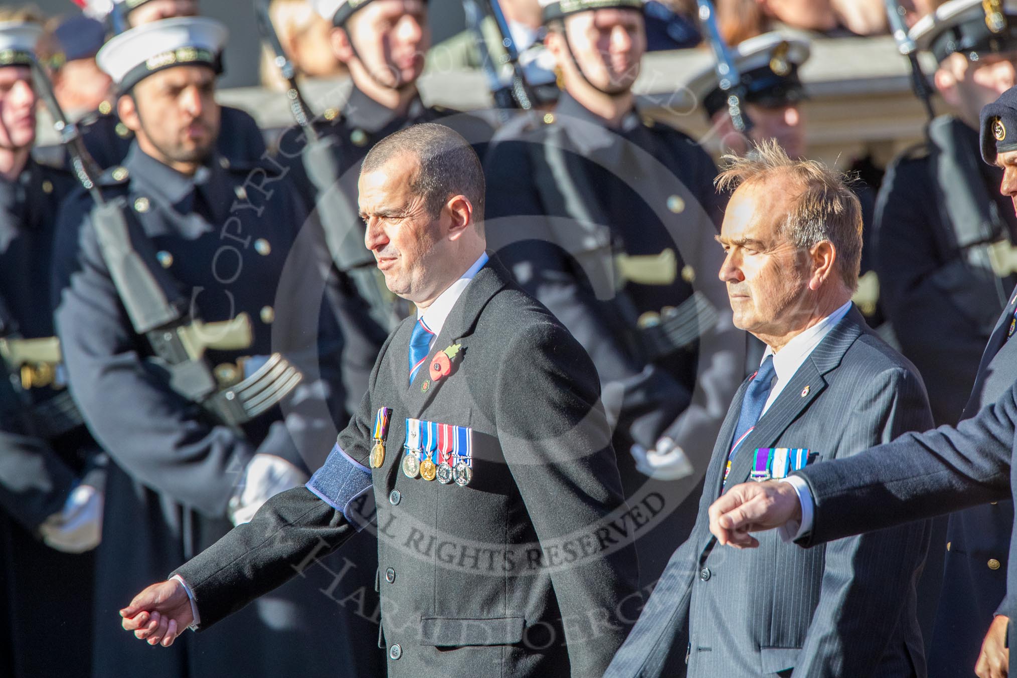 Broadsword Association  (Group E40, 32 members) during the Royal British Legion March Past on Remembrance Sunday at the Cenotaph, Whitehall, Westminster, London, 11 November 2018, 11:46.