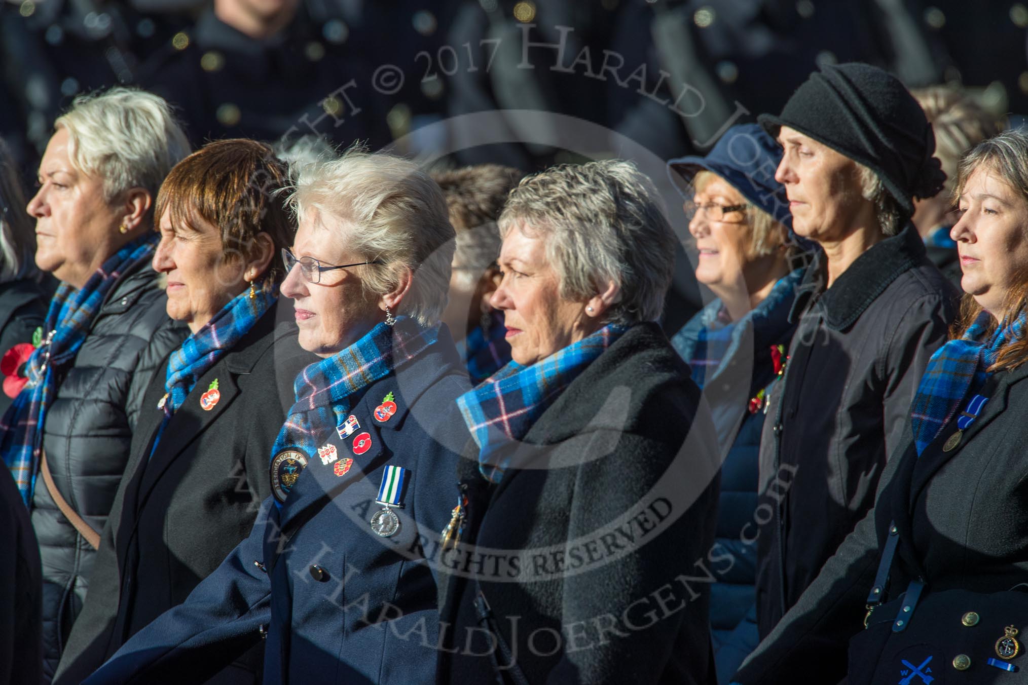 Association  of Wrens (Group E45, 115 members) during the Royal British Legion March Past on Remembrance Sunday at the Cenotaph, Whitehall, Westminster, London, 11 November 2018, 11:47.