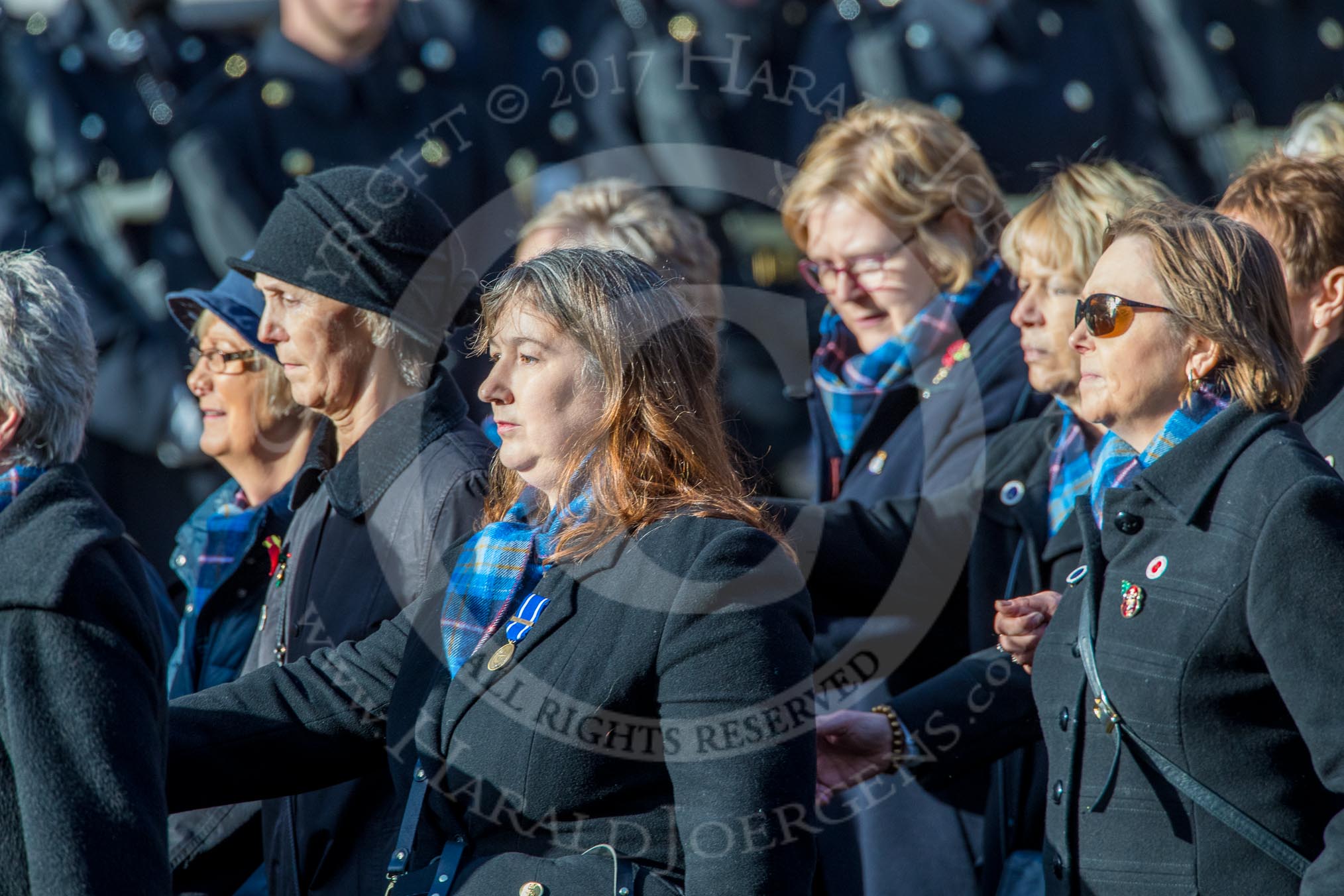 Association  of Wrens (Group E45, 115 members) during the Royal British Legion March Past on Remembrance Sunday at the Cenotaph, Whitehall, Westminster, London, 11 November 2018, 11:47.