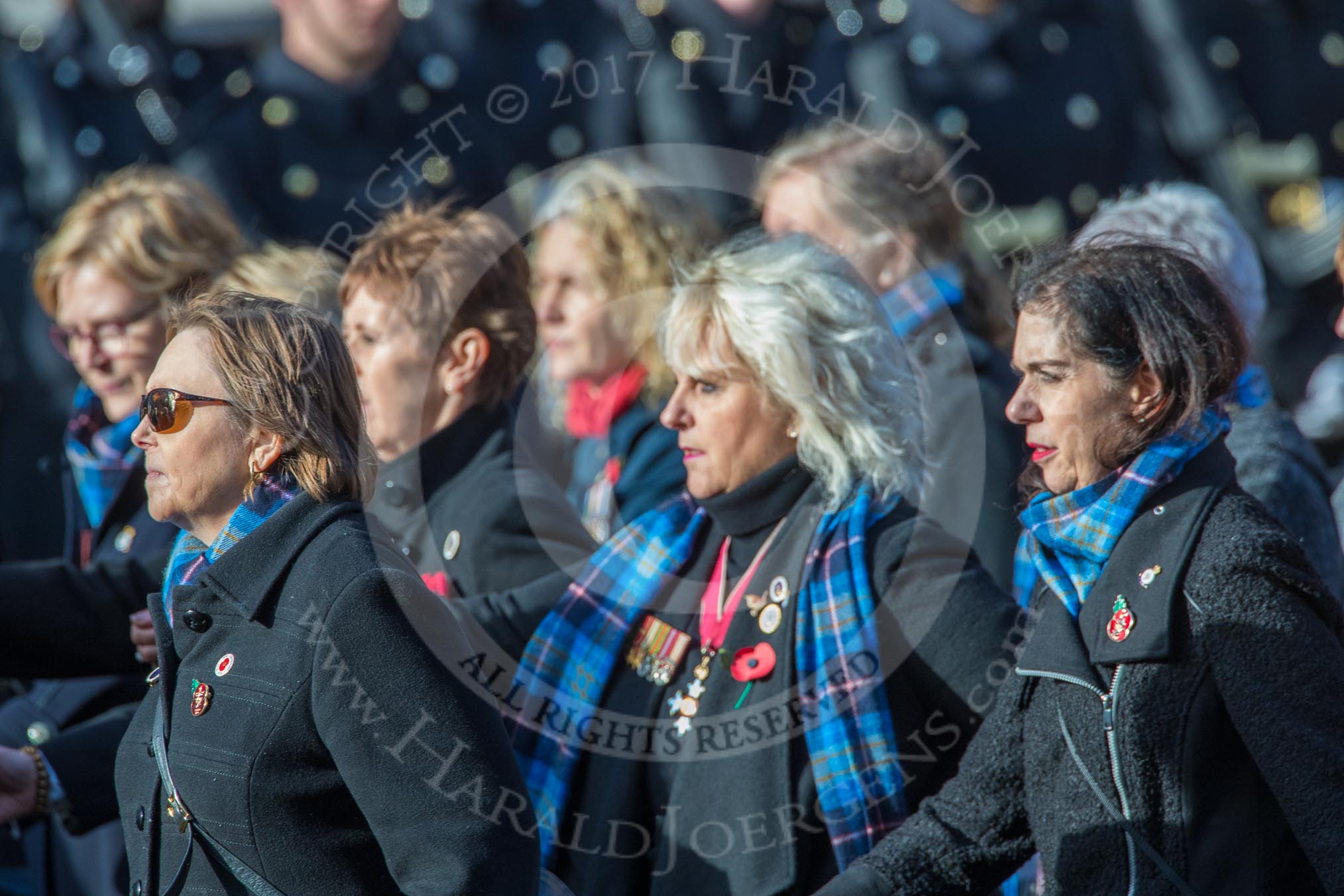 Association  of Wrens (Group E45, 115 members) during the Royal British Legion March Past on Remembrance Sunday at the Cenotaph, Whitehall, Westminster, London, 11 November 2018, 11:47.