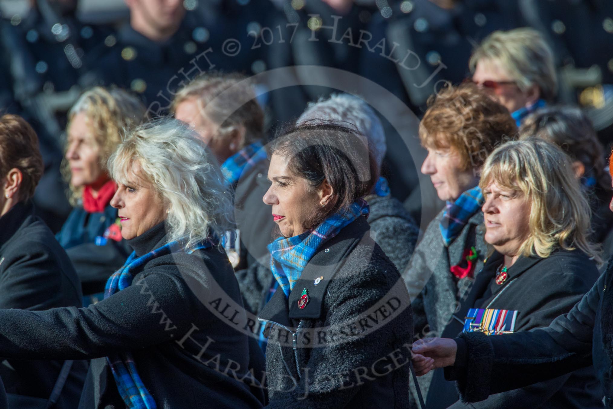 Association  of Wrens (Group E45, 115 members) during the Royal British Legion March Past on Remembrance Sunday at the Cenotaph, Whitehall, Westminster, London, 11 November 2018, 11:47.