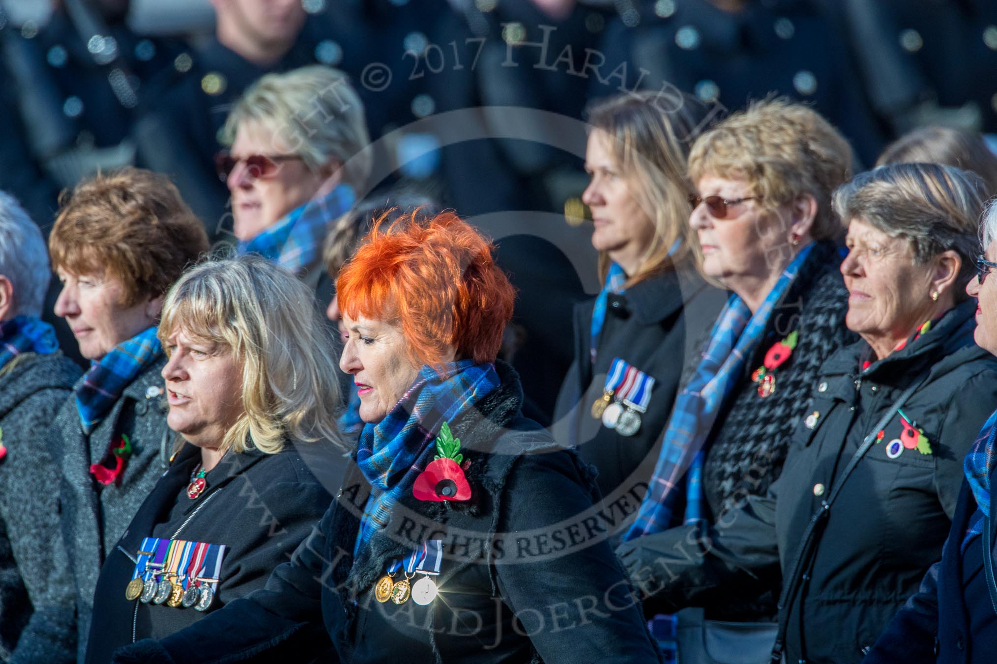 Association  of Wrens (Group E45, 115 members) during the Royal British Legion March Past on Remembrance Sunday at the Cenotaph, Whitehall, Westminster, London, 11 November 2018, 11:47.