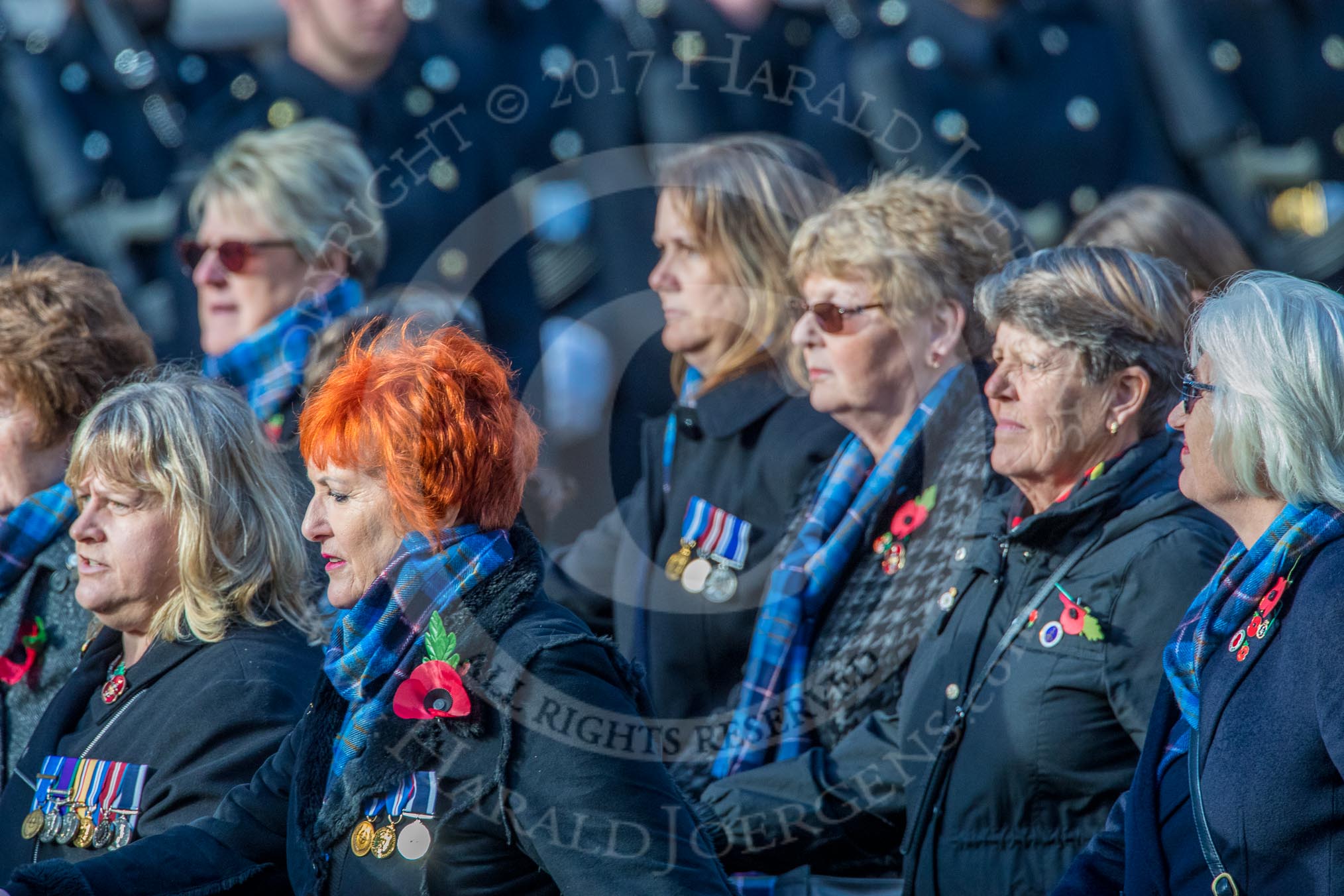 Association  of Wrens (Group E45, 115 members) during the Royal British Legion March Past on Remembrance Sunday at the Cenotaph, Whitehall, Westminster, London, 11 November 2018, 11:47.