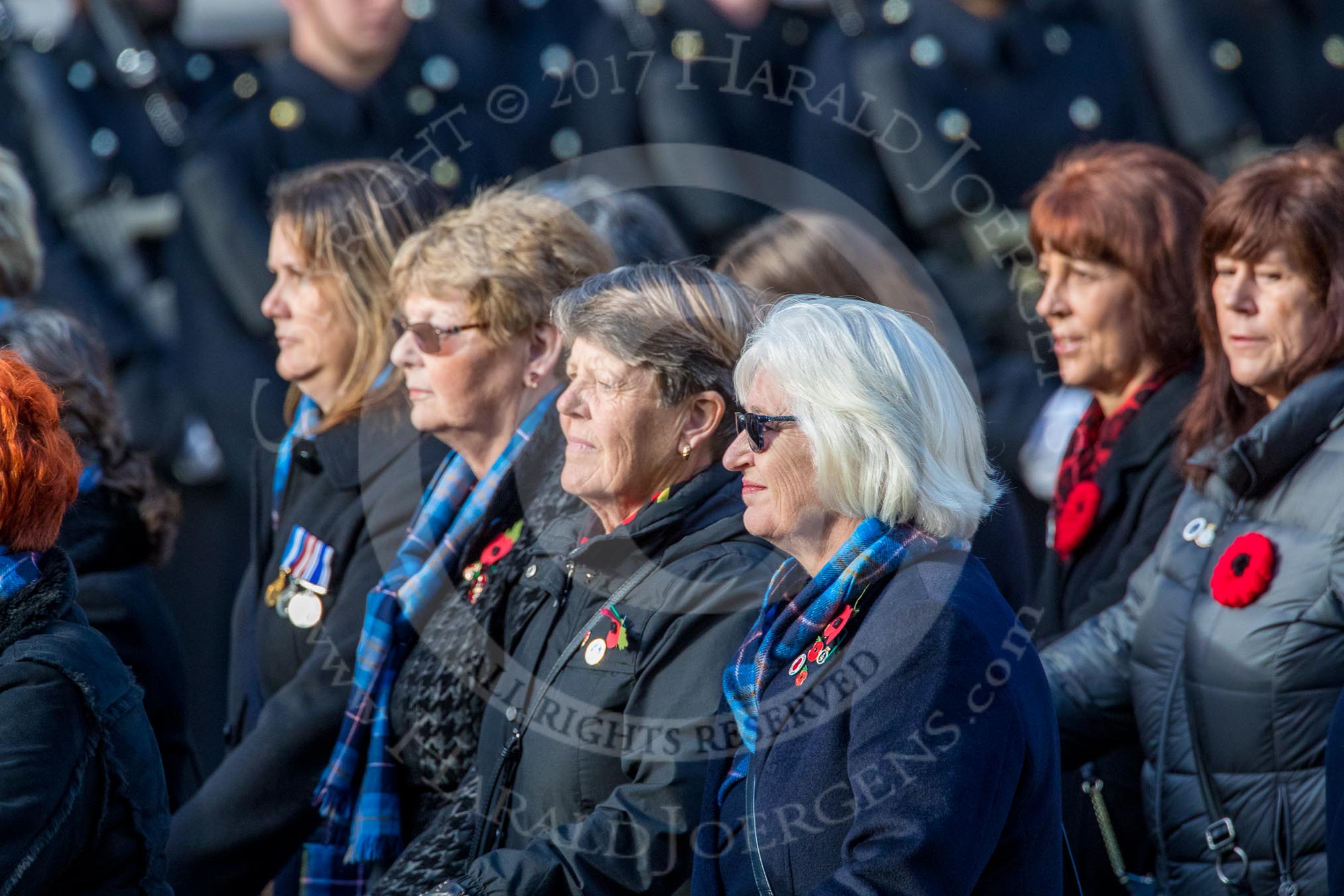 Association  of Wrens (Group E45, 115 members) during the Royal British Legion March Past on Remembrance Sunday at the Cenotaph, Whitehall, Westminster, London, 11 November 2018, 11:47.