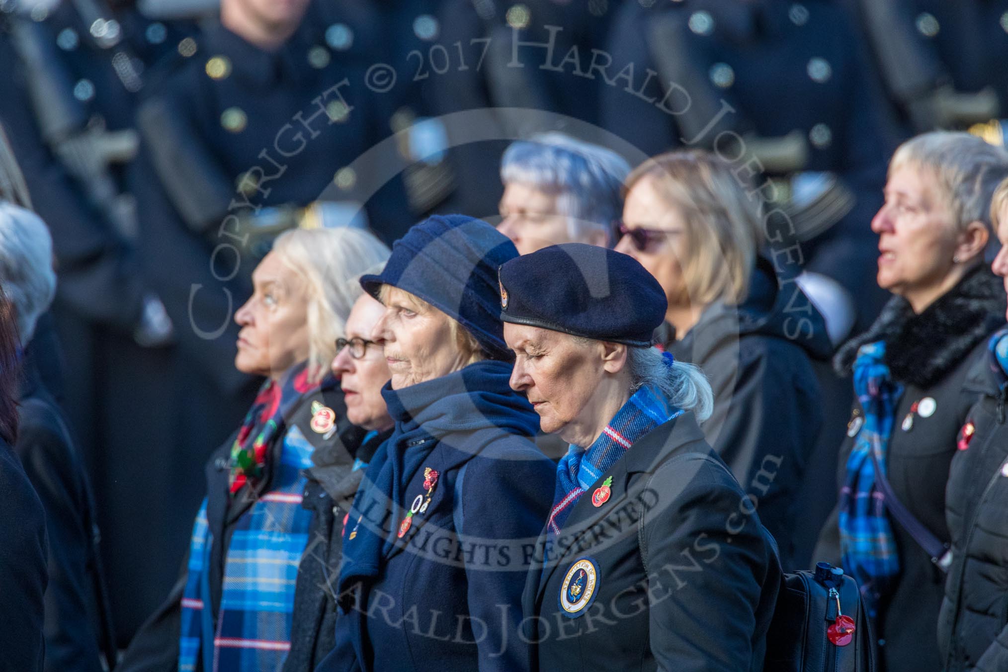 Association  of Wrens (Group E45, 115 members) during the Royal British Legion March Past on Remembrance Sunday at the Cenotaph, Whitehall, Westminster, London, 11 November 2018, 11:47.