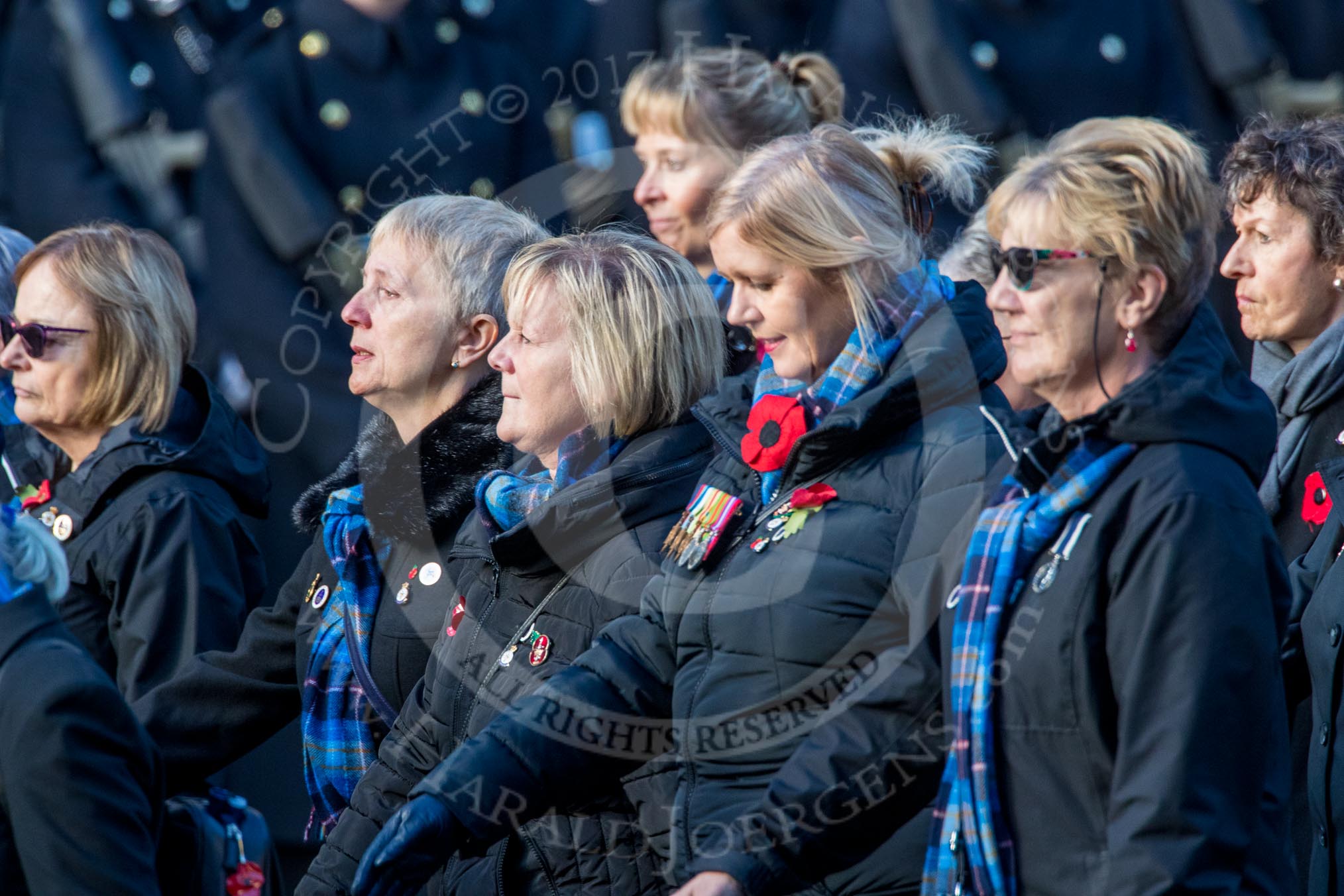 Association  of Wrens (Group E45, 115 members) during the Royal British Legion March Past on Remembrance Sunday at the Cenotaph, Whitehall, Westminster, London, 11 November 2018, 11:47.