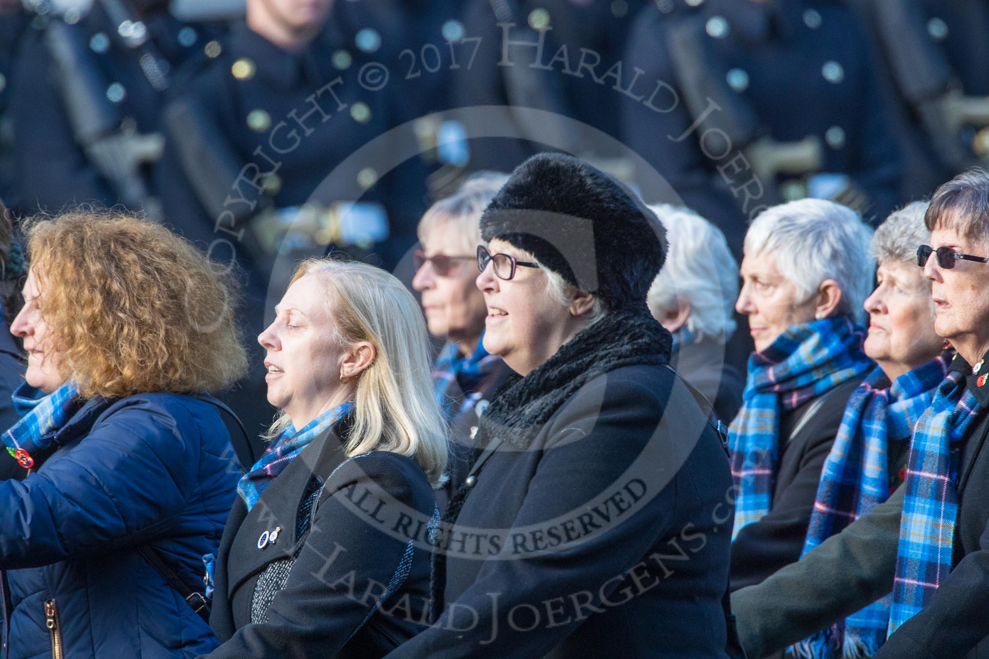 Association  of Wrens (Group E45, 115 members) during the Royal British Legion March Past on Remembrance Sunday at the Cenotaph, Whitehall, Westminster, London, 11 November 2018, 11:47.