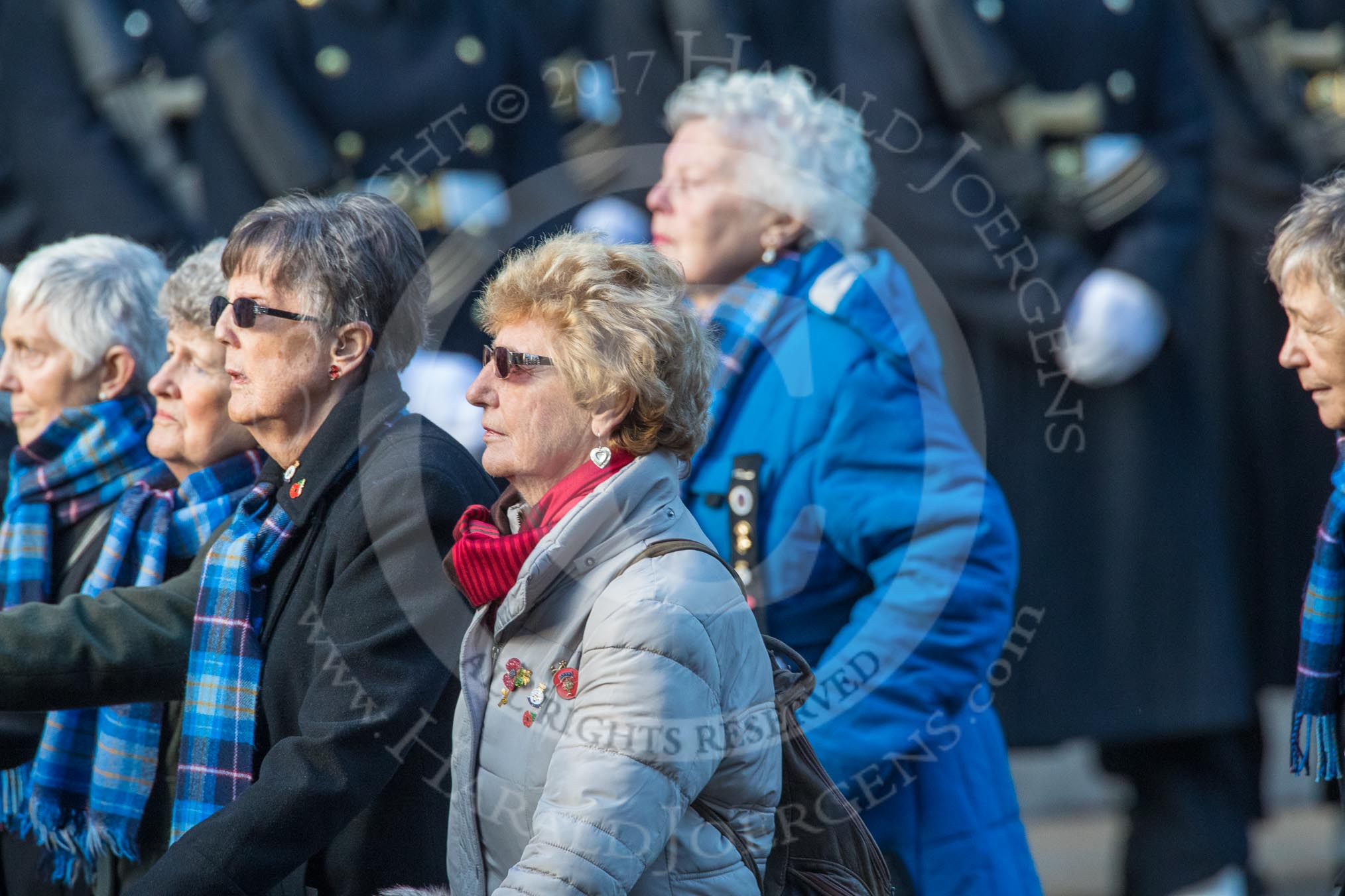 Association  of Wrens (Group E45, 115 members) during the Royal British Legion March Past on Remembrance Sunday at the Cenotaph, Whitehall, Westminster, London, 11 November 2018, 11:47.