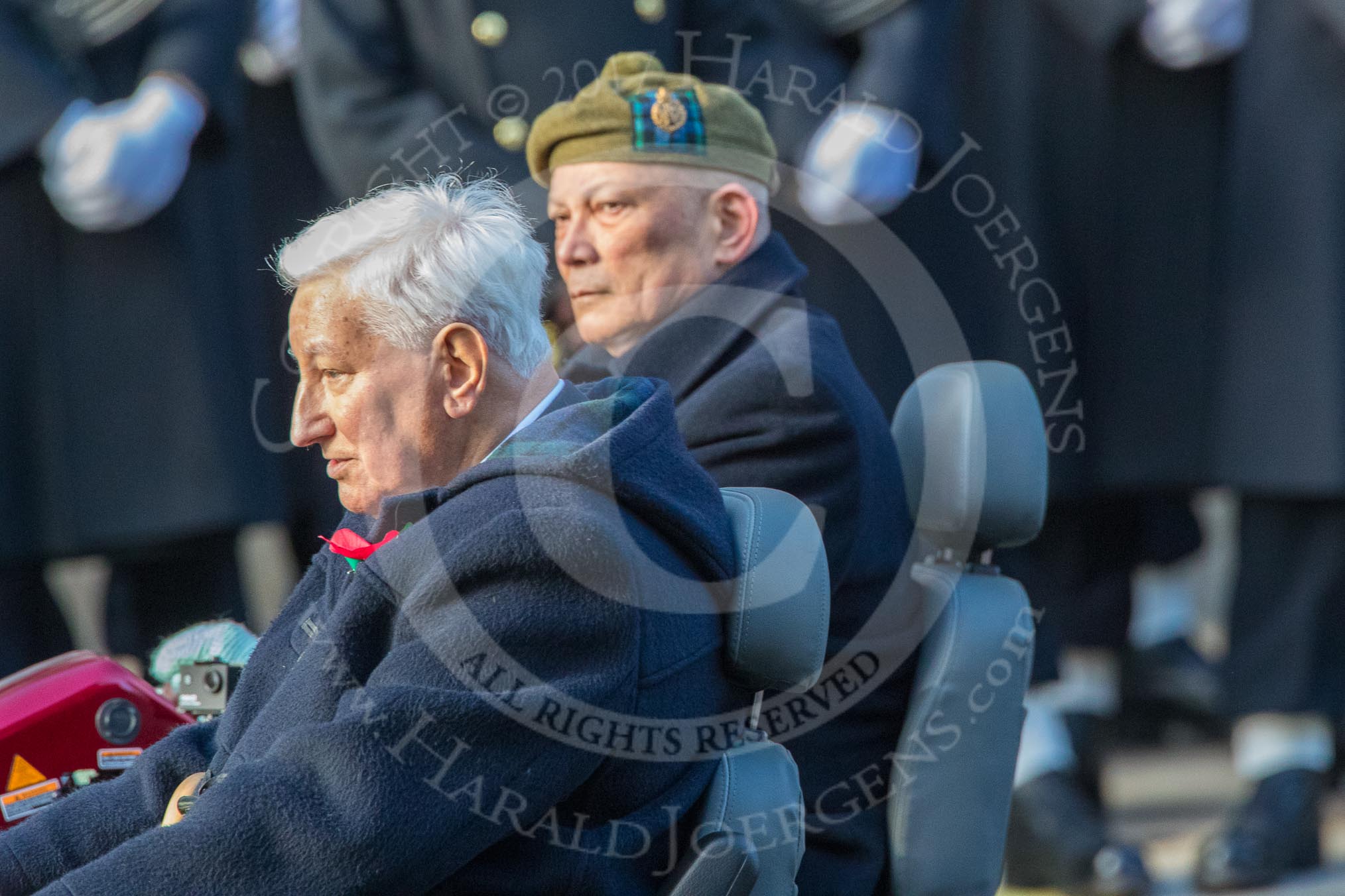 Blesma, The Limbless Veterans (Group AA1, 55 members) during the Royal British Legion March Past on Remembrance Sunday at the Cenotaph, Whitehall, Westminster, London, 11 November 2018, 11:47.