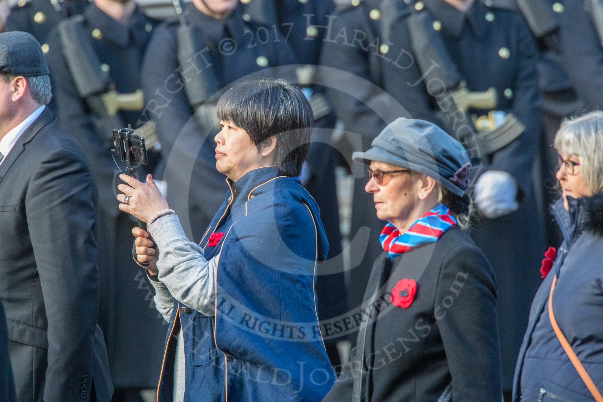 Blesma, The Limbless Veterans (Group AA1, 55 members) during the Royal British Legion March Past on Remembrance Sunday at the Cenotaph, Whitehall, Westminster, London, 11 November 2018, 11:48.