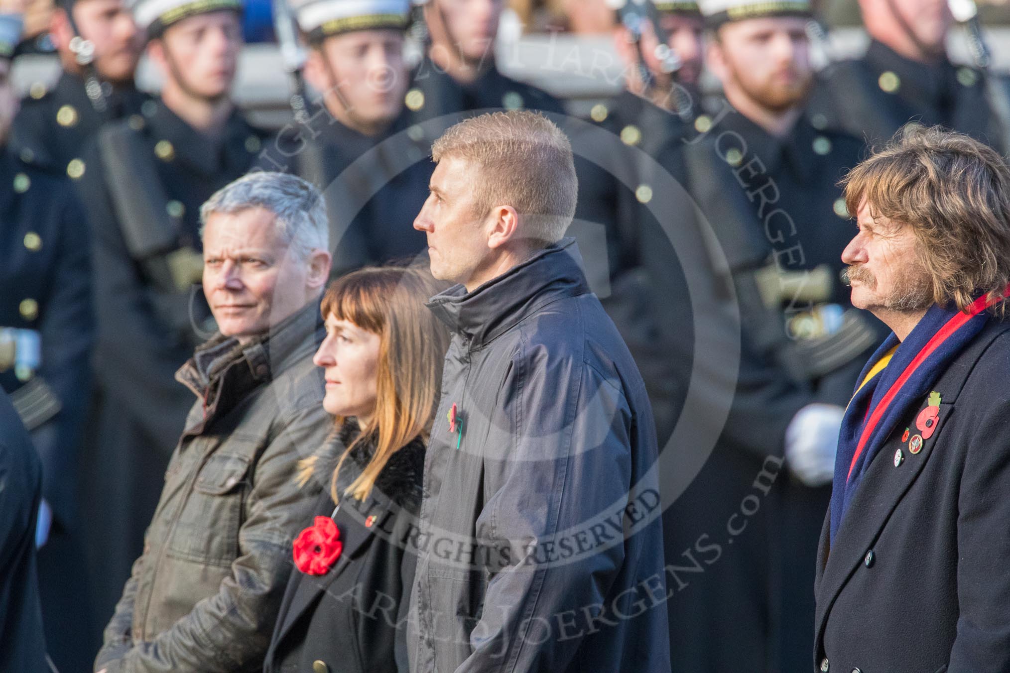 Blesma, The Limbless Veterans (Group AA1, 55 members)during the Royal British Legion March Past on Remembrance Sunday at the Cenotaph, Whitehall, Westminster, London, 11 November 2018, 11:48.