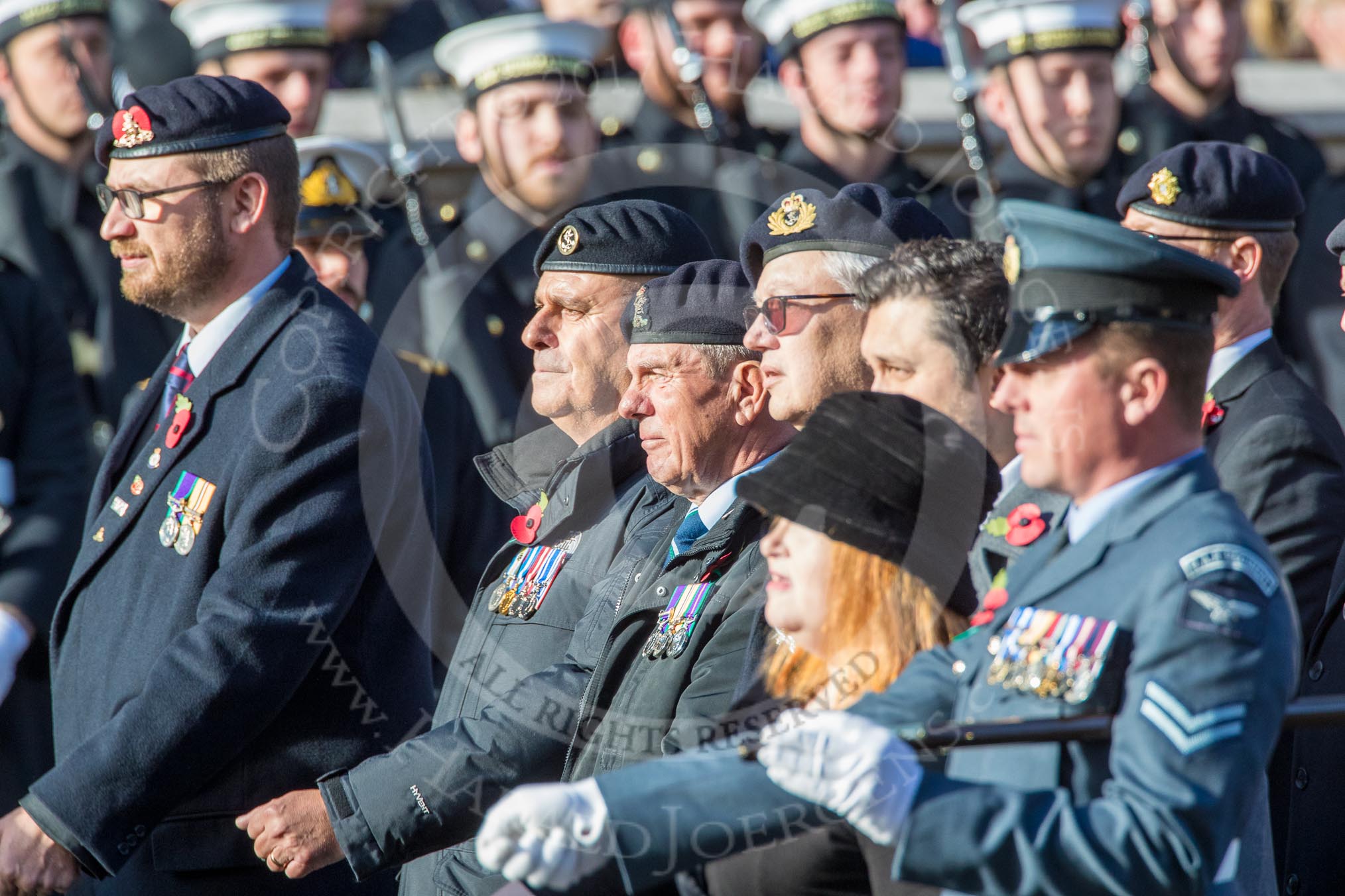 Combat Stress (Group AA6, 36 members) during the Royal British Legion March Past on Remembrance Sunday at the Cenotaph, Whitehall, Westminster, London, 11 November 2018, 11:49.