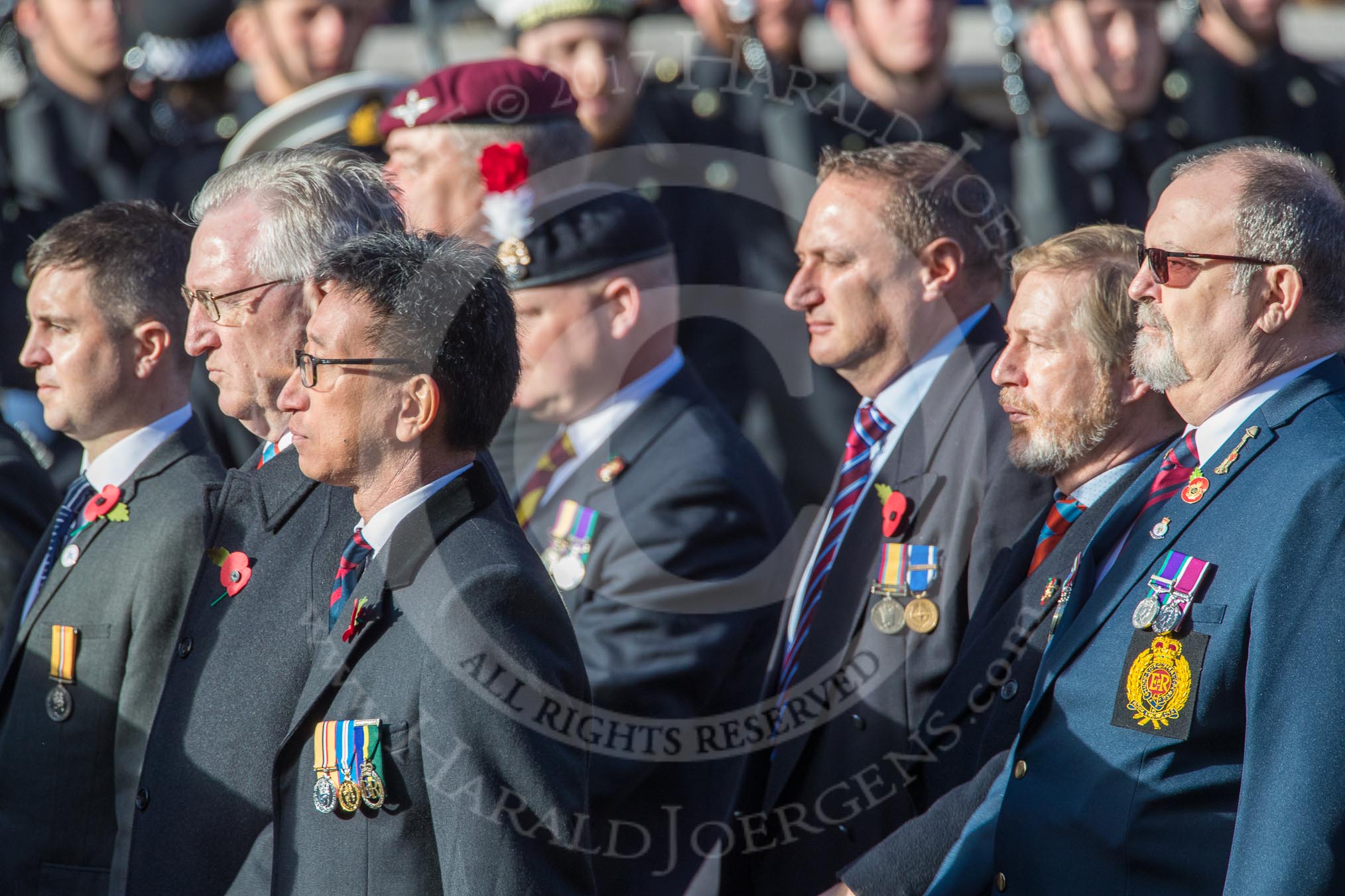 Combat Stress (Group AA6, 36 members) during the Royal British Legion March Past on Remembrance Sunday at the Cenotaph, Whitehall, Westminster, London, 11 November 2018, 11:49.