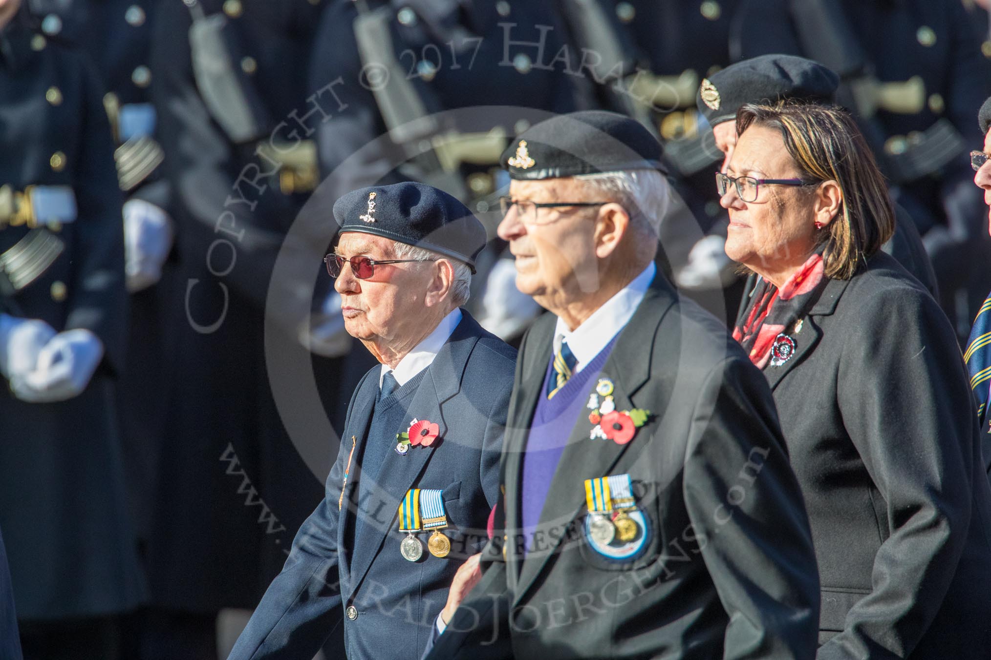 British Korean Veterans Association  (Group F2, 16 members) during the Royal British Legion March Past on Remembrance Sunday at the Cenotaph, Whitehall, Westminster, London, 11 November 2018, 11:49.