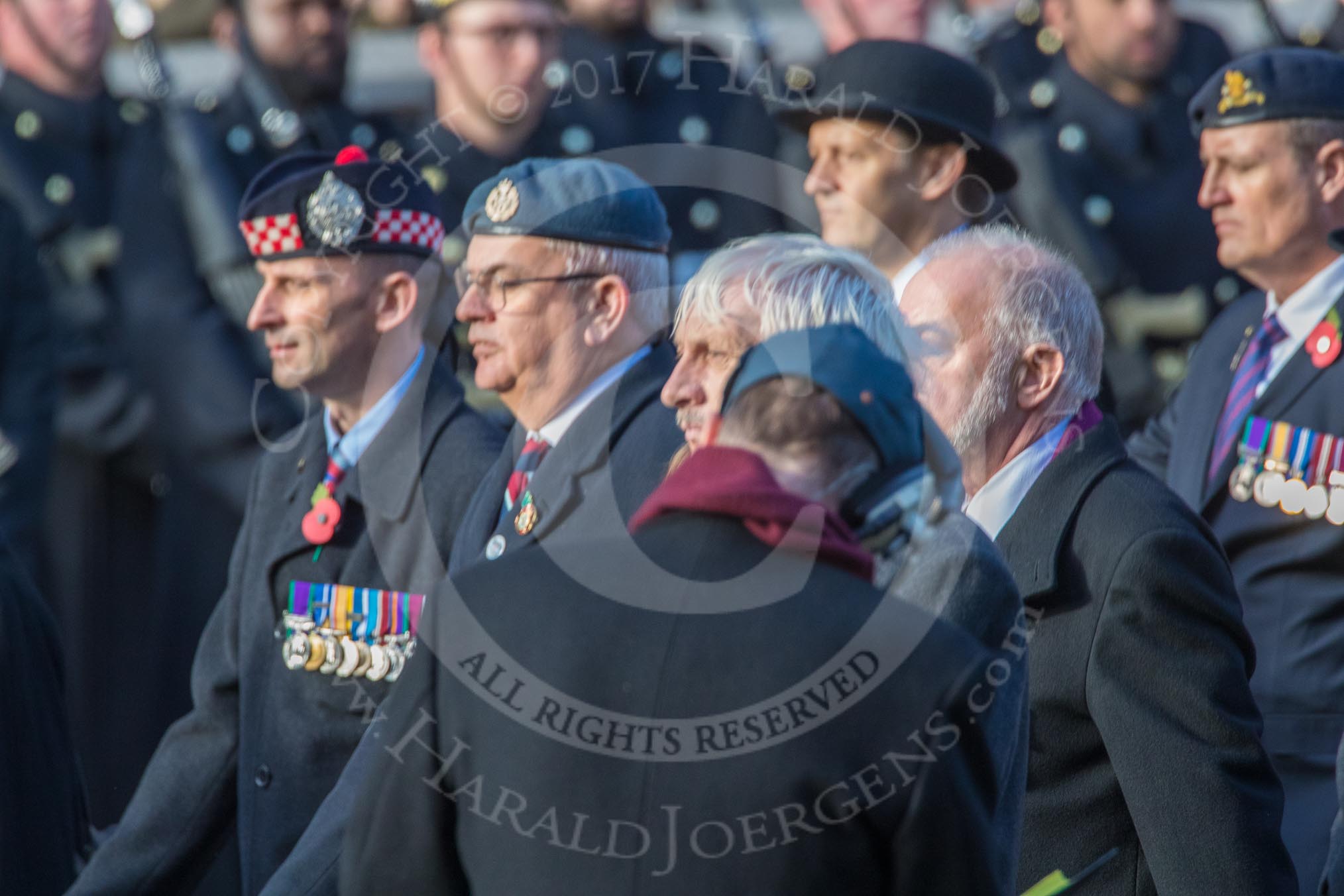 SSAFA, the Armed Forces Charity (Group F3, 53 members) during the Royal British Legion March Past on Remembrance Sunday at the Cenotaph, Whitehall, Westminster, London, 11 November 2018, 11:50.