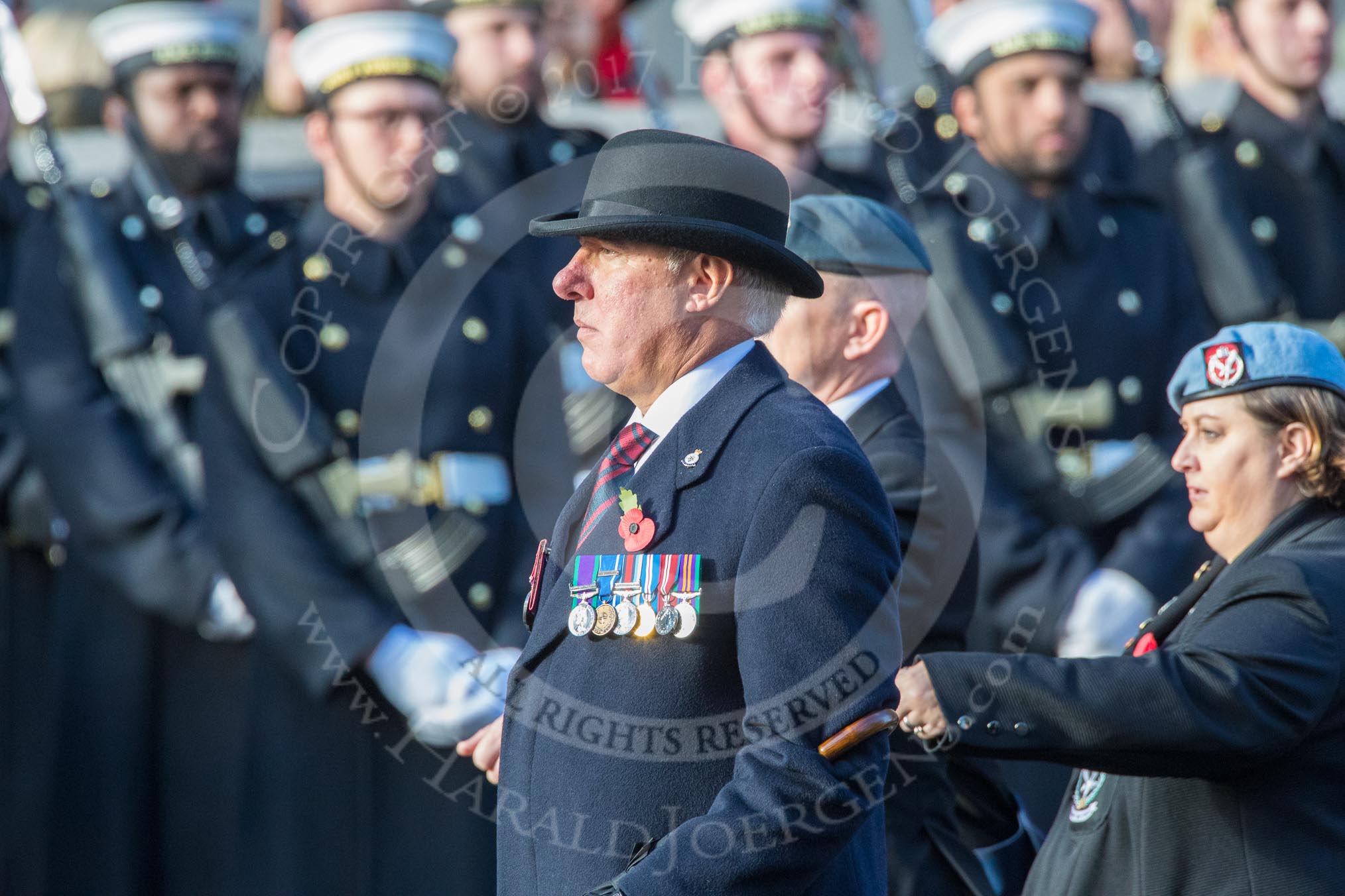 Help for Heroes (Group F4, 100 members) during the Royal British Legion March Past on Remembrance Sunday at the Cenotaph, Whitehall, Westminster, London, 11 November 2018, 11:50.