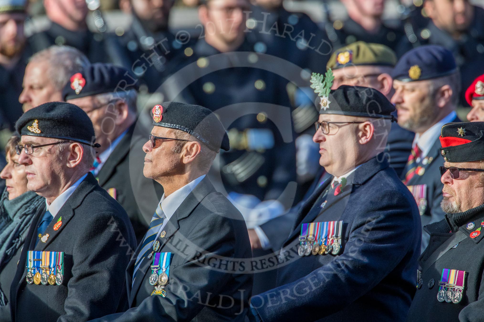 Help for Heroes (Group F4, 100 members) during the Royal British Legion March Past on Remembrance Sunday at the Cenotaph, Whitehall, Westminster, London, 11 November 2018, 11:50.