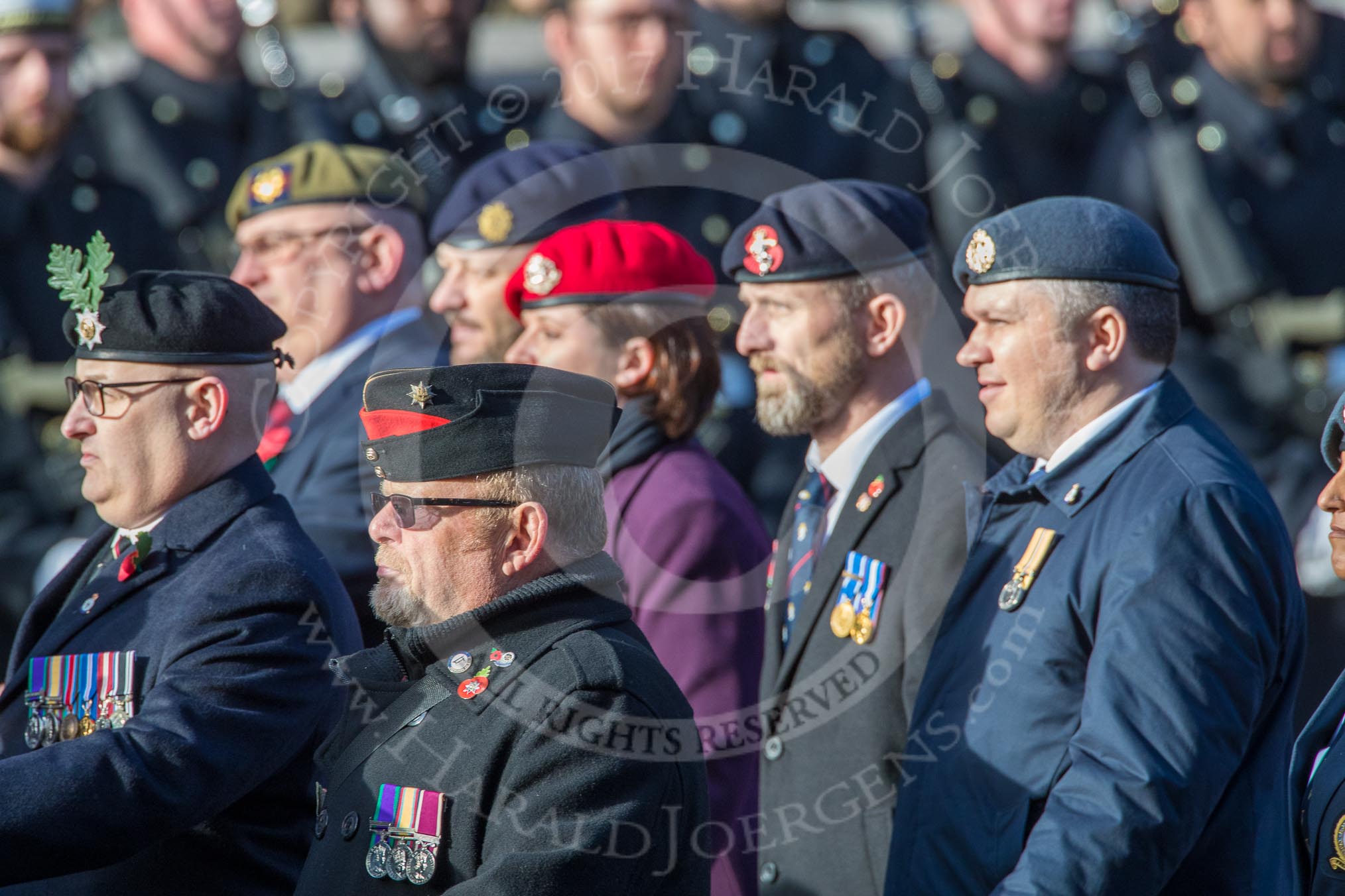 Help for Heroes (Group F4, 100 members) during the Royal British Legion March Past on Remembrance Sunday at the Cenotaph, Whitehall, Westminster, London, 11 November 2018, 11:50.