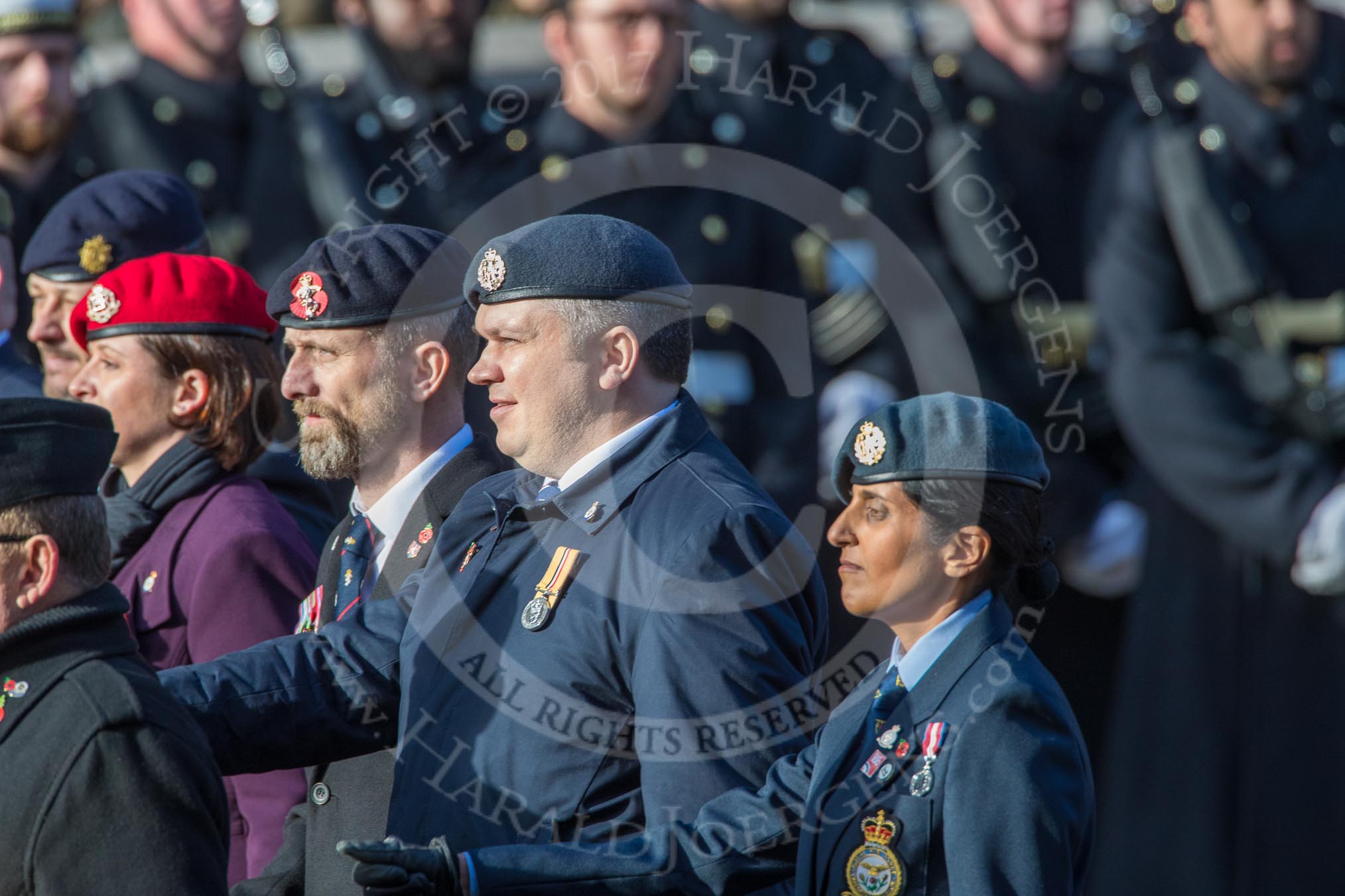 Help for Heroes (Group F4, 100 members) during the Royal British Legion March Past on Remembrance Sunday at the Cenotaph, Whitehall, Westminster, London, 11 November 2018, 11:50.