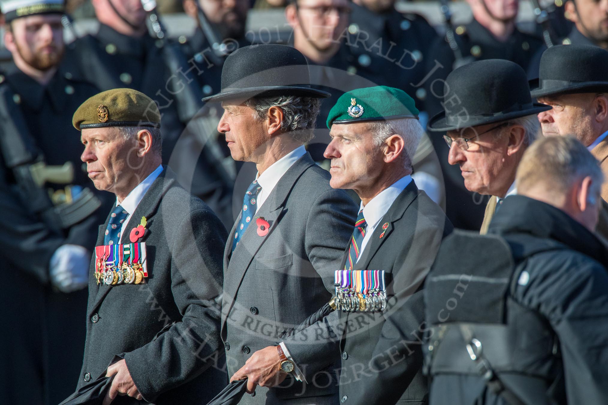 The Not Forgotten Association  (Group F5, 47 members) during the Royal British Legion March Past on Remembrance Sunday at the Cenotaph, Whitehall, Westminster, London, 11 November 2018, 11:50.