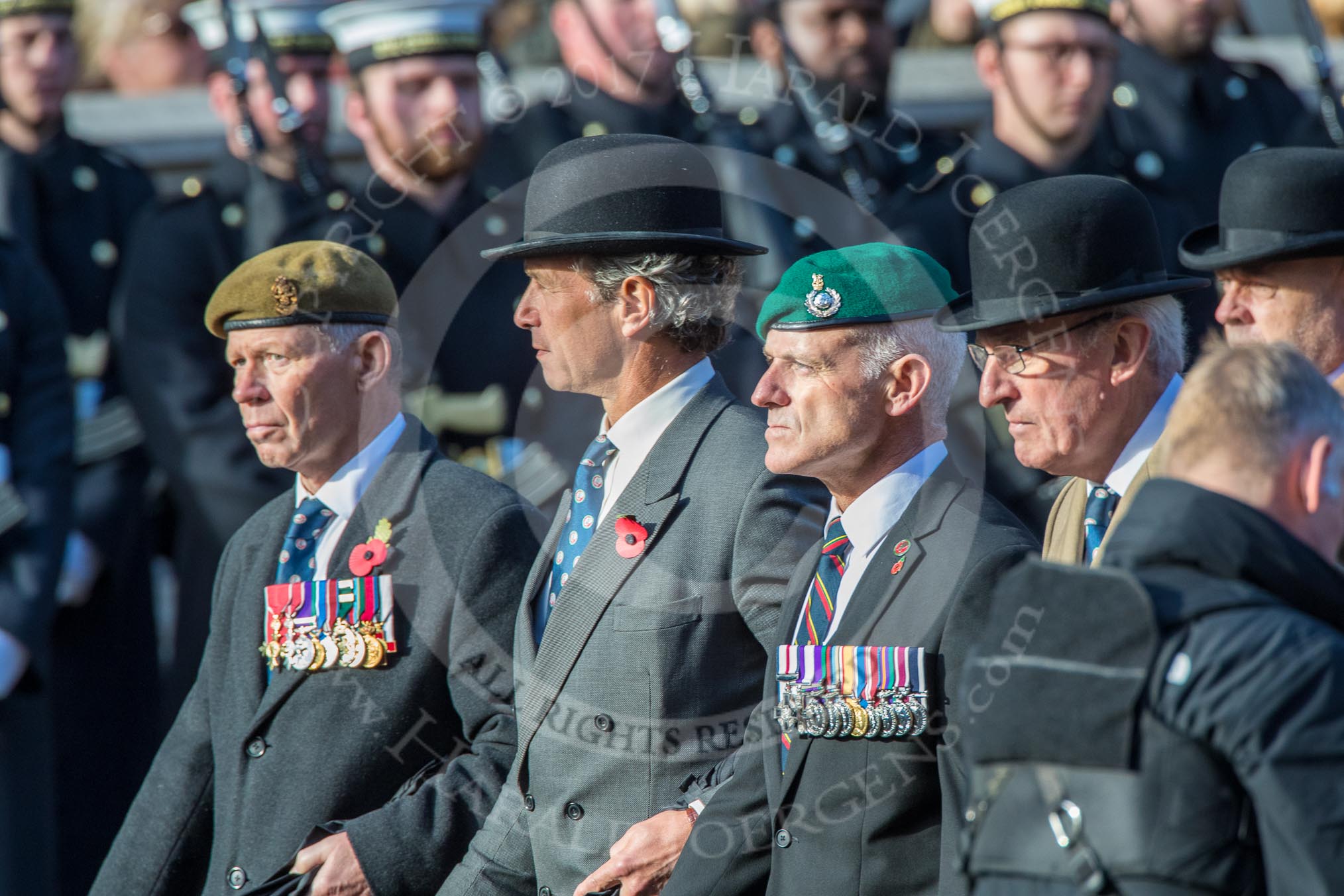 The Not Forgotten Association  (Group F5, 47 members) during the Royal British Legion March Past on Remembrance Sunday at the Cenotaph, Whitehall, Westminster, London, 11 November 2018, 11:50.