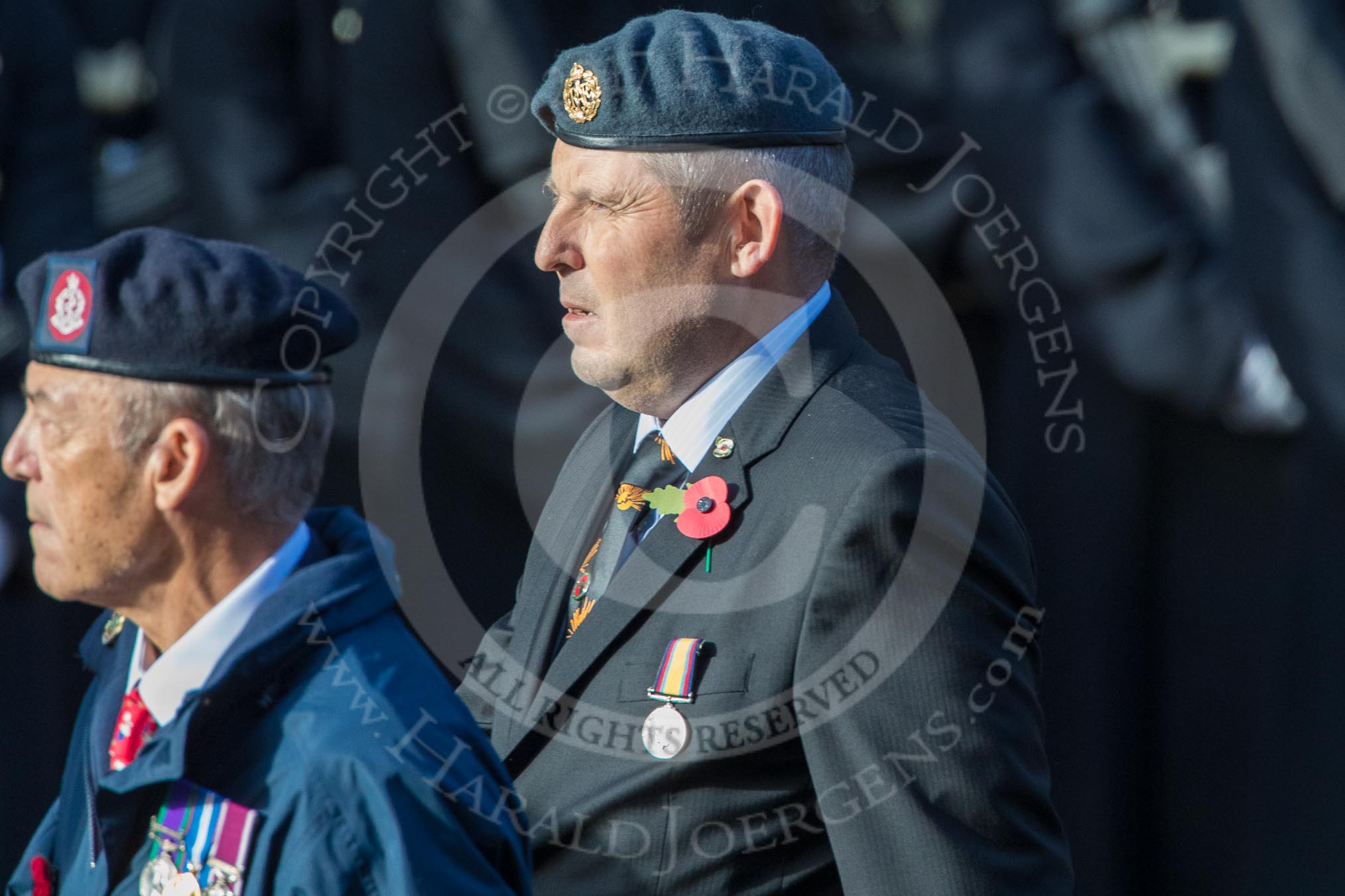 The Not Forgotten Association  (Group F5, 47 members) during the Royal British Legion March Past on Remembrance Sunday at the Cenotaph, Whitehall, Westminster, London, 11 November 2018, 11:50.