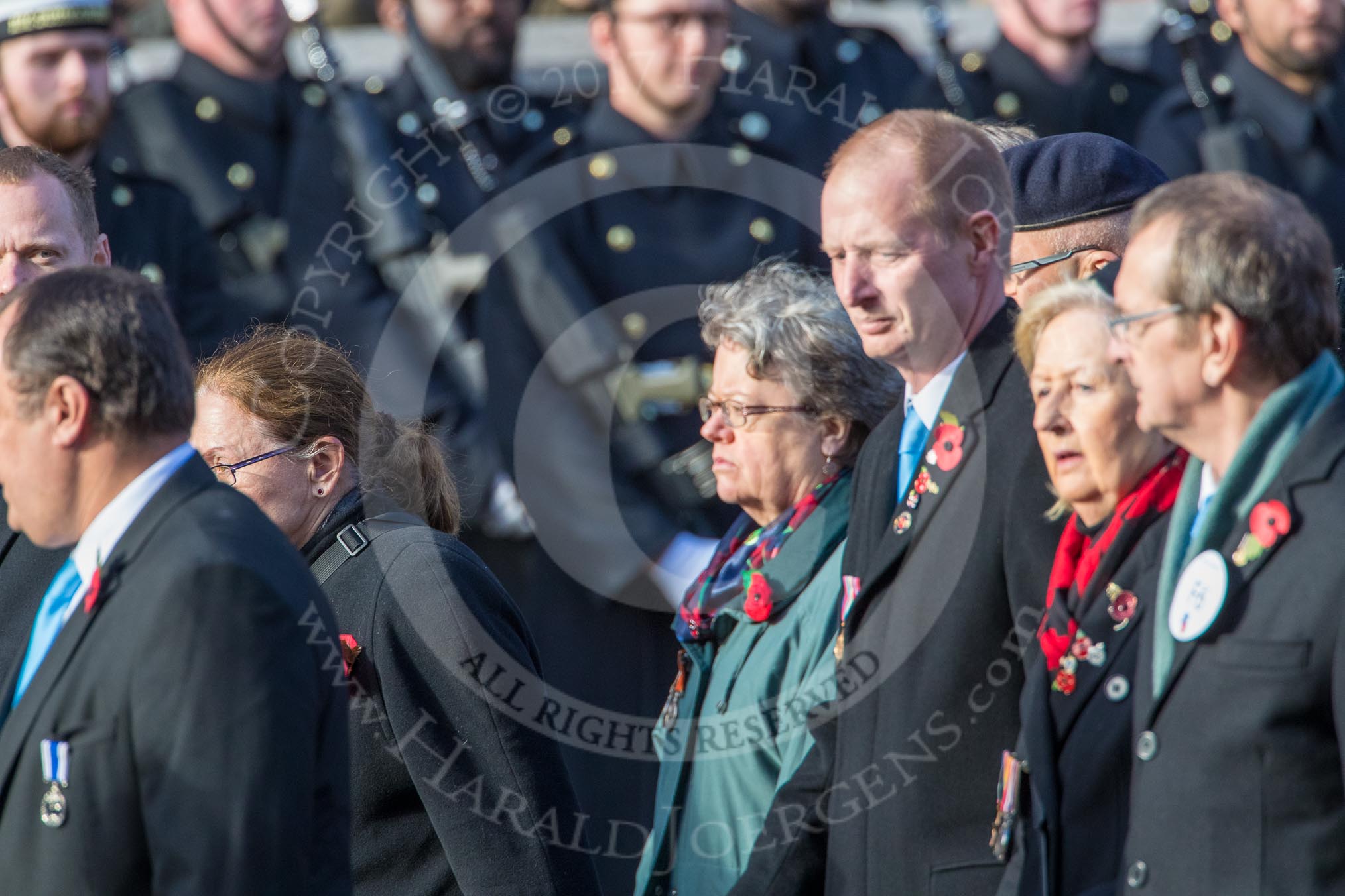 The Monte Cassino Society (Group F6, 29 members) during the Royal British Legion March Past on Remembrance Sunday at the Cenotaph, Whitehall, Westminster, London, 11 November 2018, 11:50.