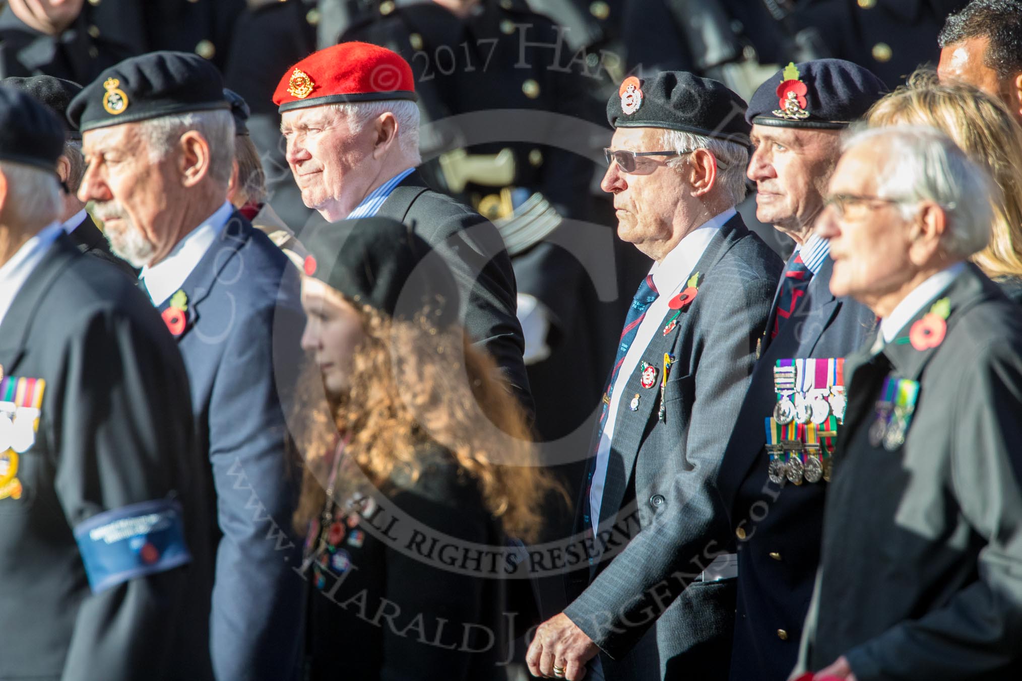 National Malay and Borneo Veterans Association  (Group F12, 76 members) during the Royal British Legion March Past on Remembrance Sunday at the Cenotaph, Whitehall, Westminster, London, 11 November 2018, 11:51.