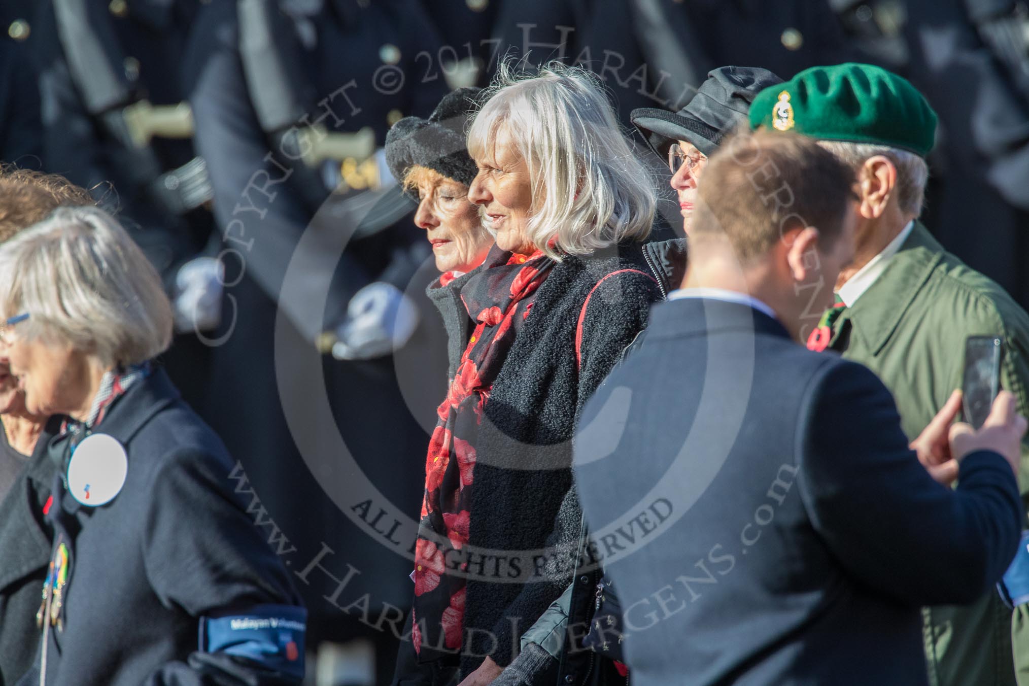 Malayan Volunteers Group (Group F13, 12 members) during the Royal British Legion March Past on Remembrance Sunday at the Cenotaph, Whitehall, Westminster, London, 11 November 2018, 11:51.