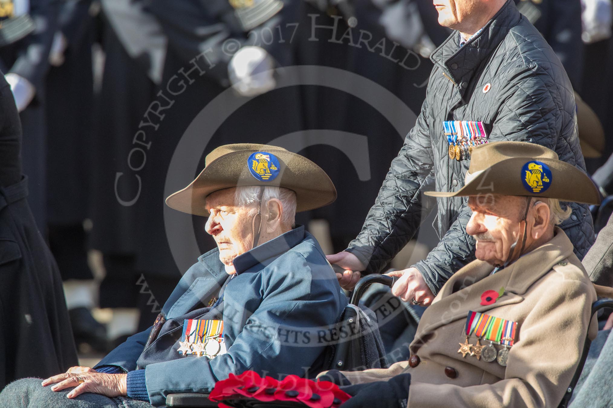 Chindit Society (Group F21, 15 members) during the Royal British Legion March Past on Remembrance Sunday at the Cenotaph, Whitehall, Westminster, London, 11 November 2018, 11:53.