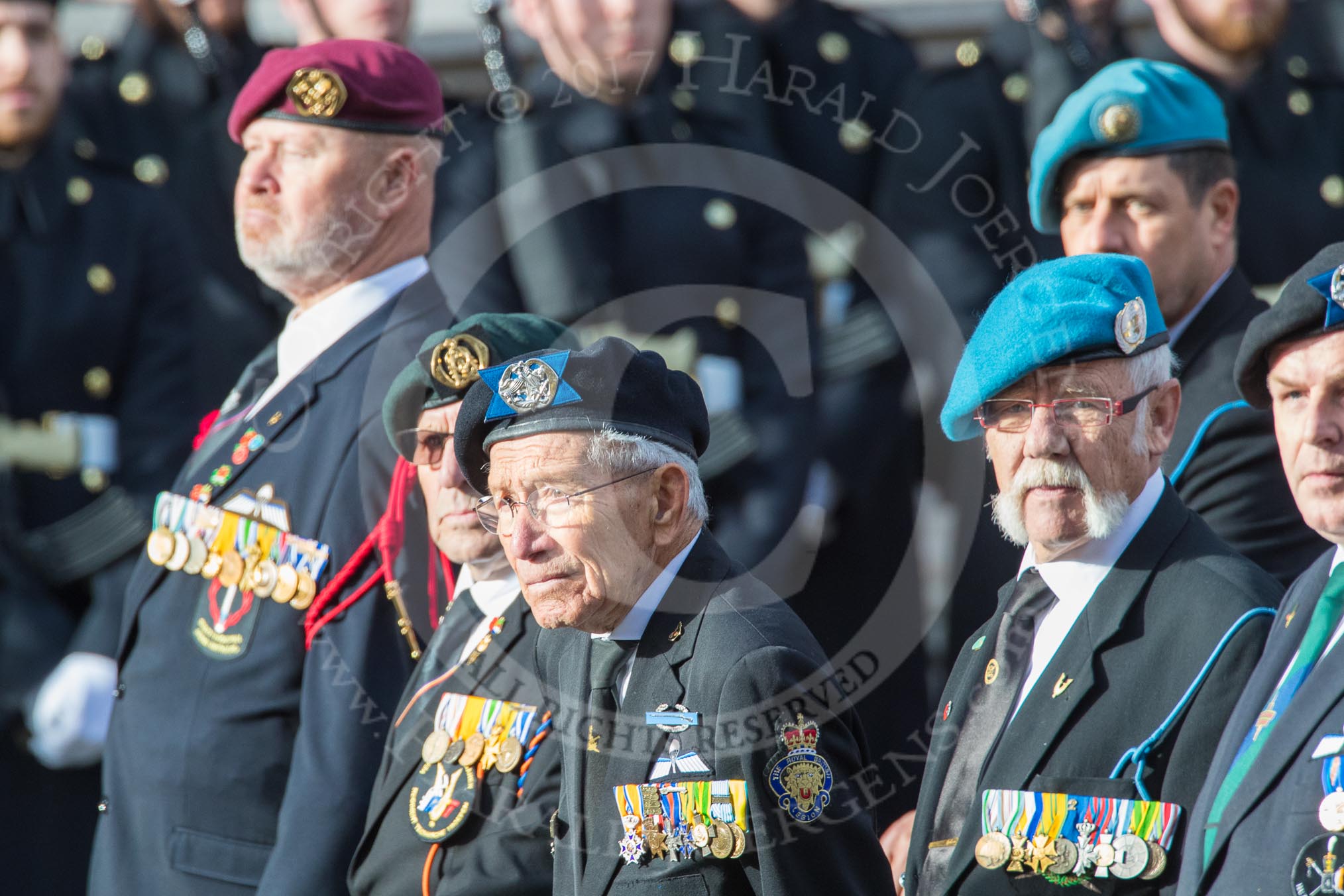 Bond van Wapenbroeders (Group F23, 31 members) during the Royal British Legion March Past on Remembrance Sunday at the Cenotaph, Whitehall, Westminster, London, 11 November 2018, 11:53.