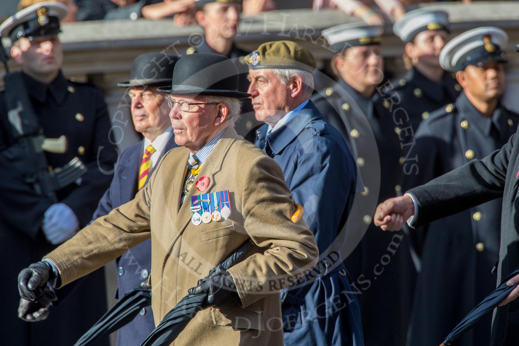 The Princess of Wales's Royal Regiment (Group A26, 60 members) during the Royal British Legion March Past on Remembrance Sunday at the Cenotaph, Whitehall, Westminster, London, 11 November 2018, 12:00.