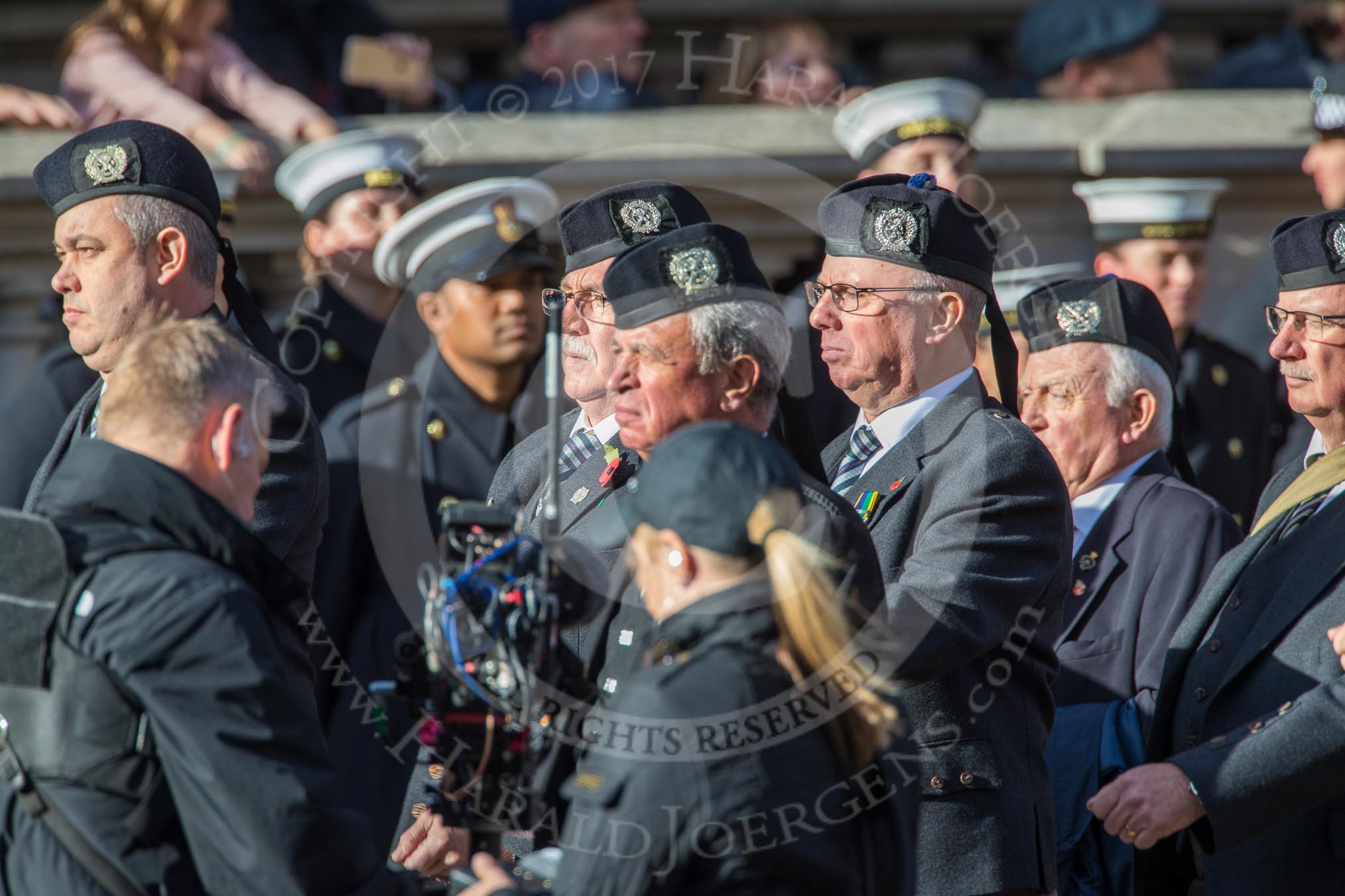 London Scottish Regimental Association (Group A31, 30 members) during the Royal British Legion March Past on Remembrance Sunday at the Cenotaph, Whitehall, Westminster, London, 11 November 2018, 12:01.