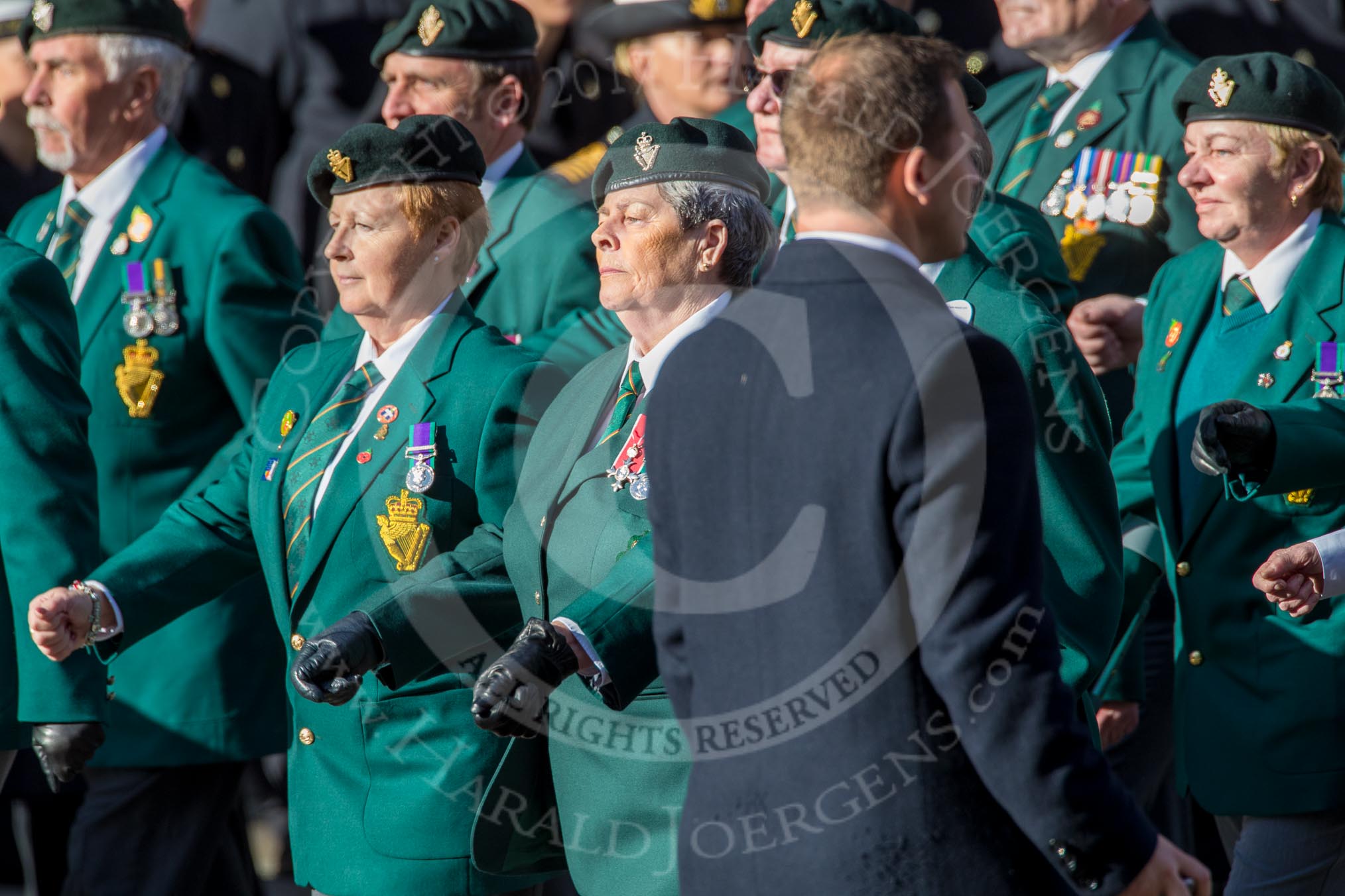 The Regimental Association of The Ulster Defence Regiment (Group A38, 83 members) during the Royal British Legion March Past on Remembrance Sunday at the Cenotaph, Whitehall, Westminster, London, 11 November 2018, 12:03.