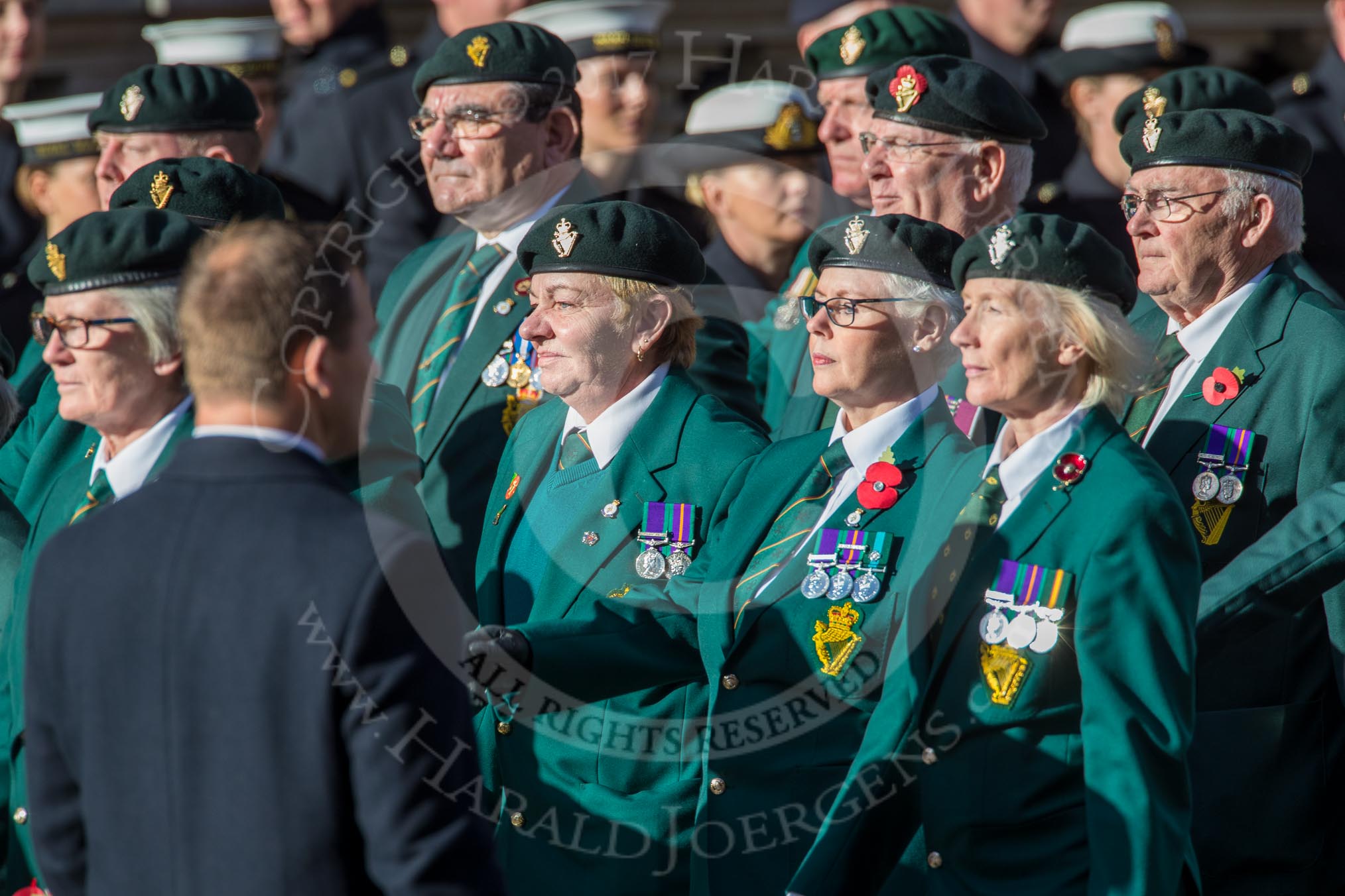 The Regimental Association of The Ulster Defence Regiment (Group A38, 83 members) during the Royal British Legion March Past on Remembrance Sunday at the Cenotaph, Whitehall, Westminster, London, 11 November 2018, 12:03.