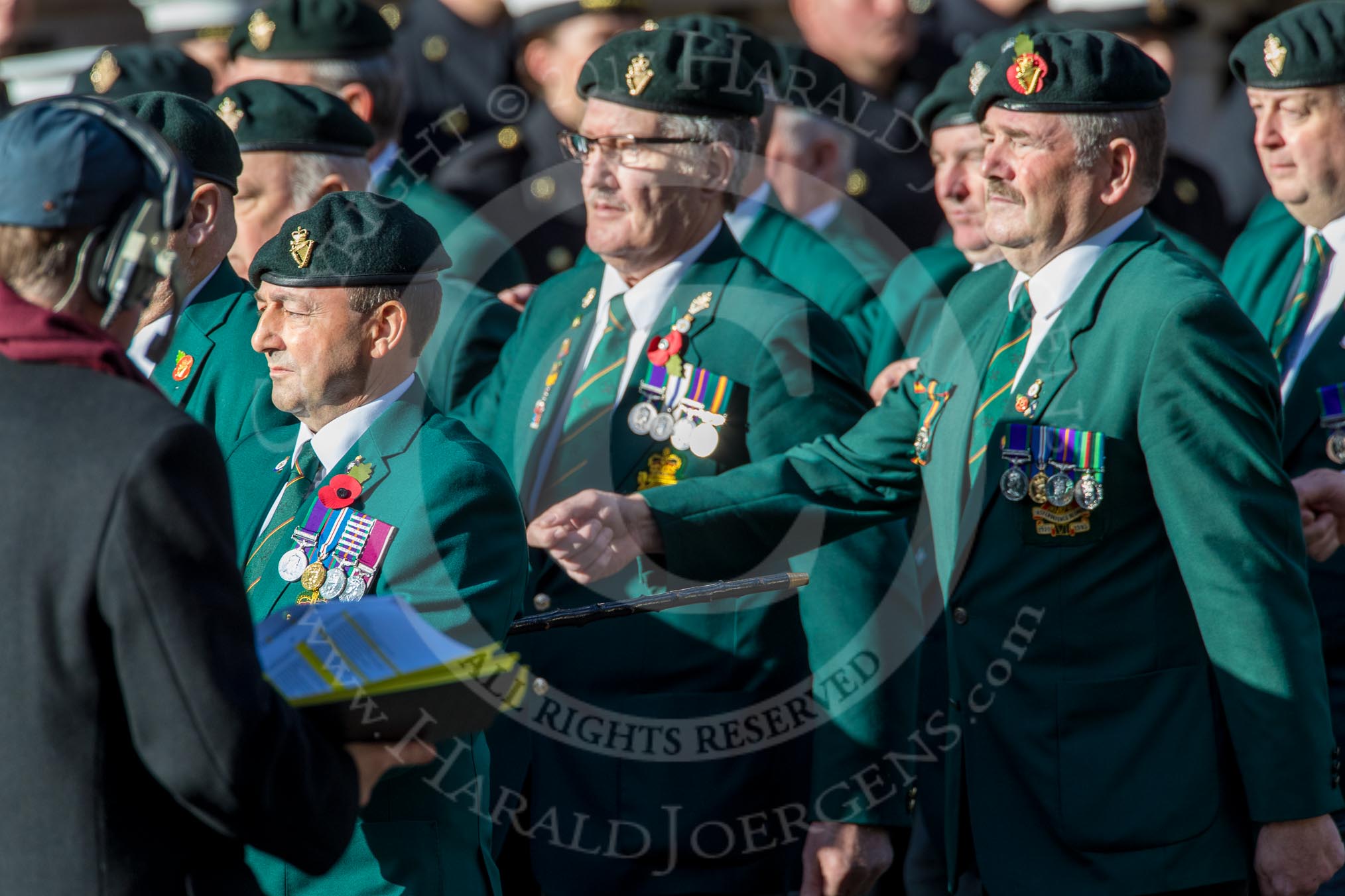 The Regimental Association of The Ulster Defence Regiment (Group A38, 83 members) during the Royal British Legion March Past on Remembrance Sunday at the Cenotaph, Whitehall, Westminster, London, 11 November 2018, 12:03.