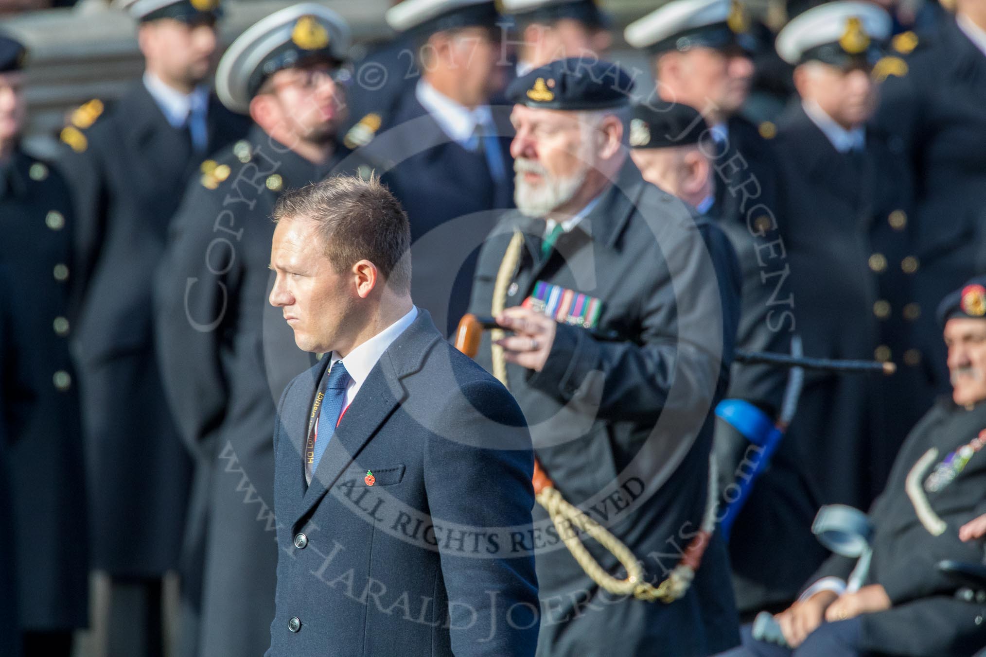 The Army Dog Unit Northern Ireland (RAVC) Association (Group B3, 38 members) during the Royal British Legion March Past on Remembrance Sunday at the Cenotaph, Whitehall, Westminster, London, 11 November 2018, 12:05.