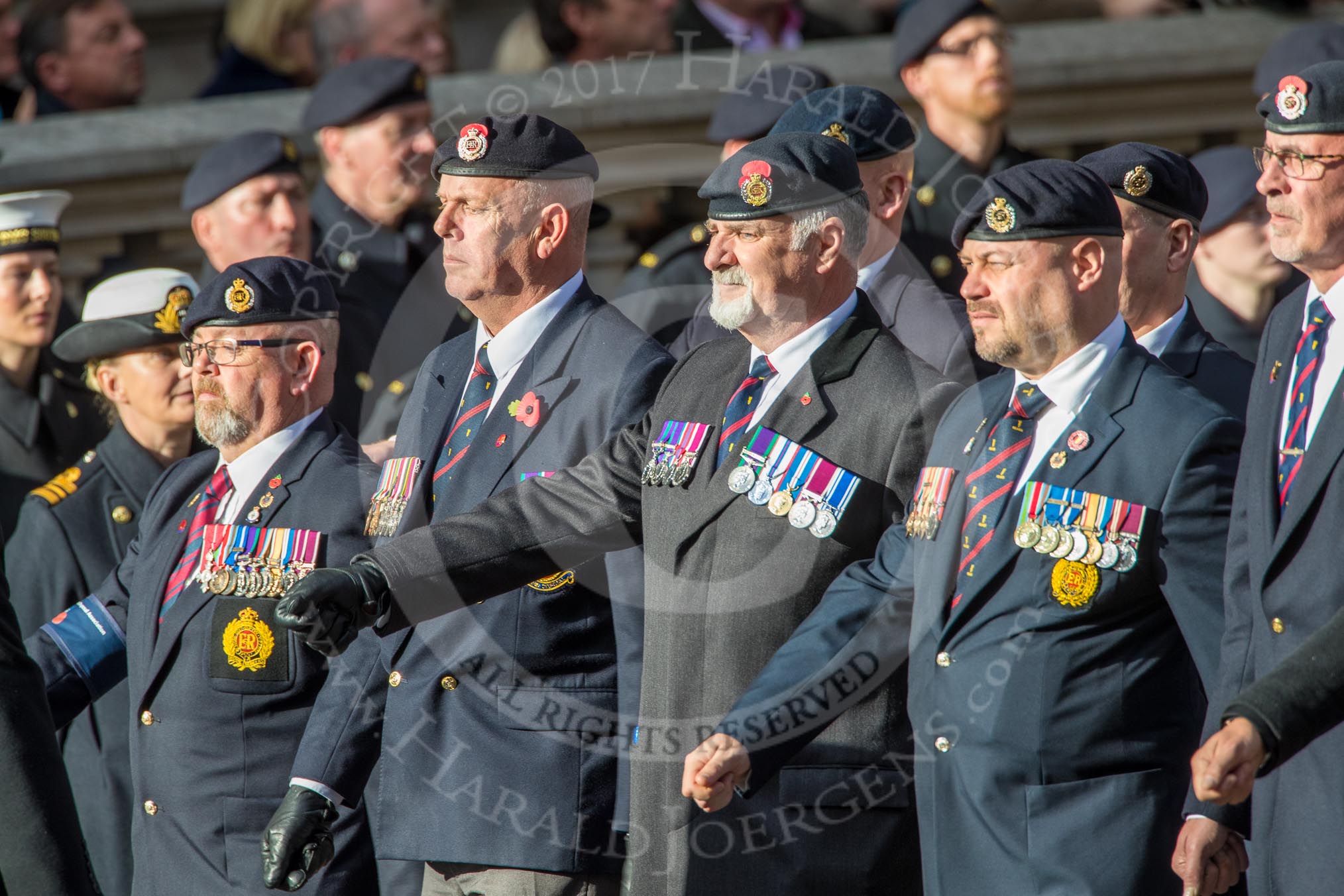 Royal Engineers Bomb Disposal Association (Group B5, 60 members) 1234during the Royal British Legion March Past on Remembrance Sunday at the Cenotaph, Whitehall, Westminster, London, 11 November 2018, 12:06.