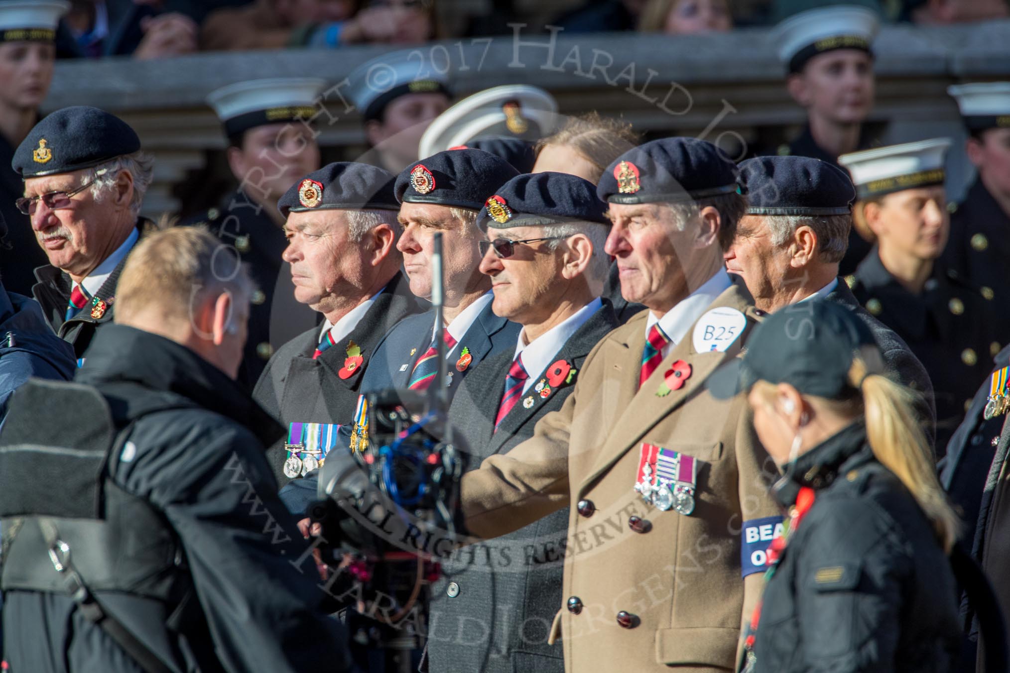 Beachley Old Boys' Association (BOBA) (Group B25, 29 members) during the Royal British Legion March Past on Remembrance Sunday at the Cenotaph, Whitehall, Westminster, London, 11 November 2018, 12:11.