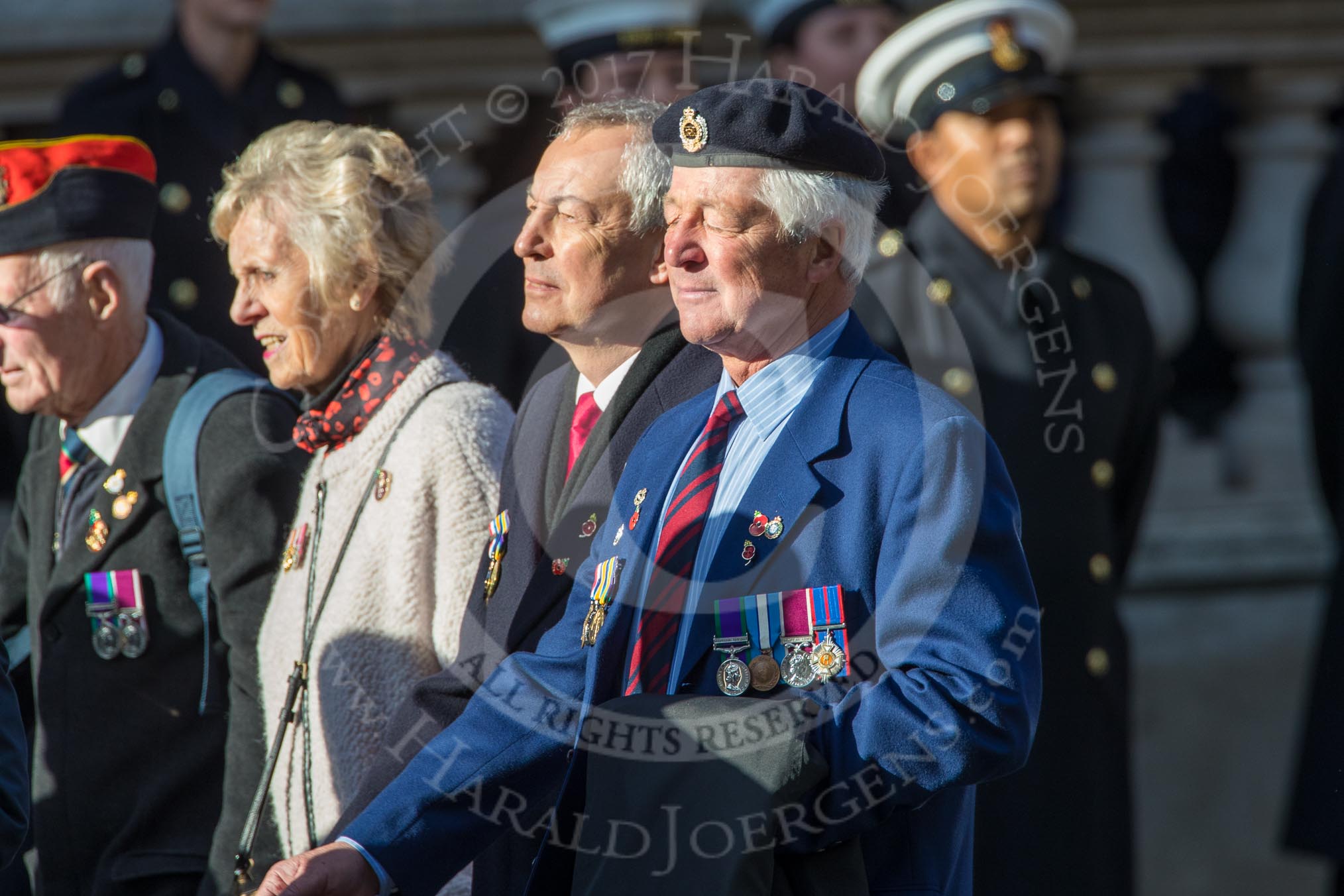 Beachley Old Boys' Association (BOBA) (Group B25, 29 members) during the Royal British Legion March Past on Remembrance Sunday at the Cenotaph, Whitehall, Westminster, London, 11 November 2018, 12:11.